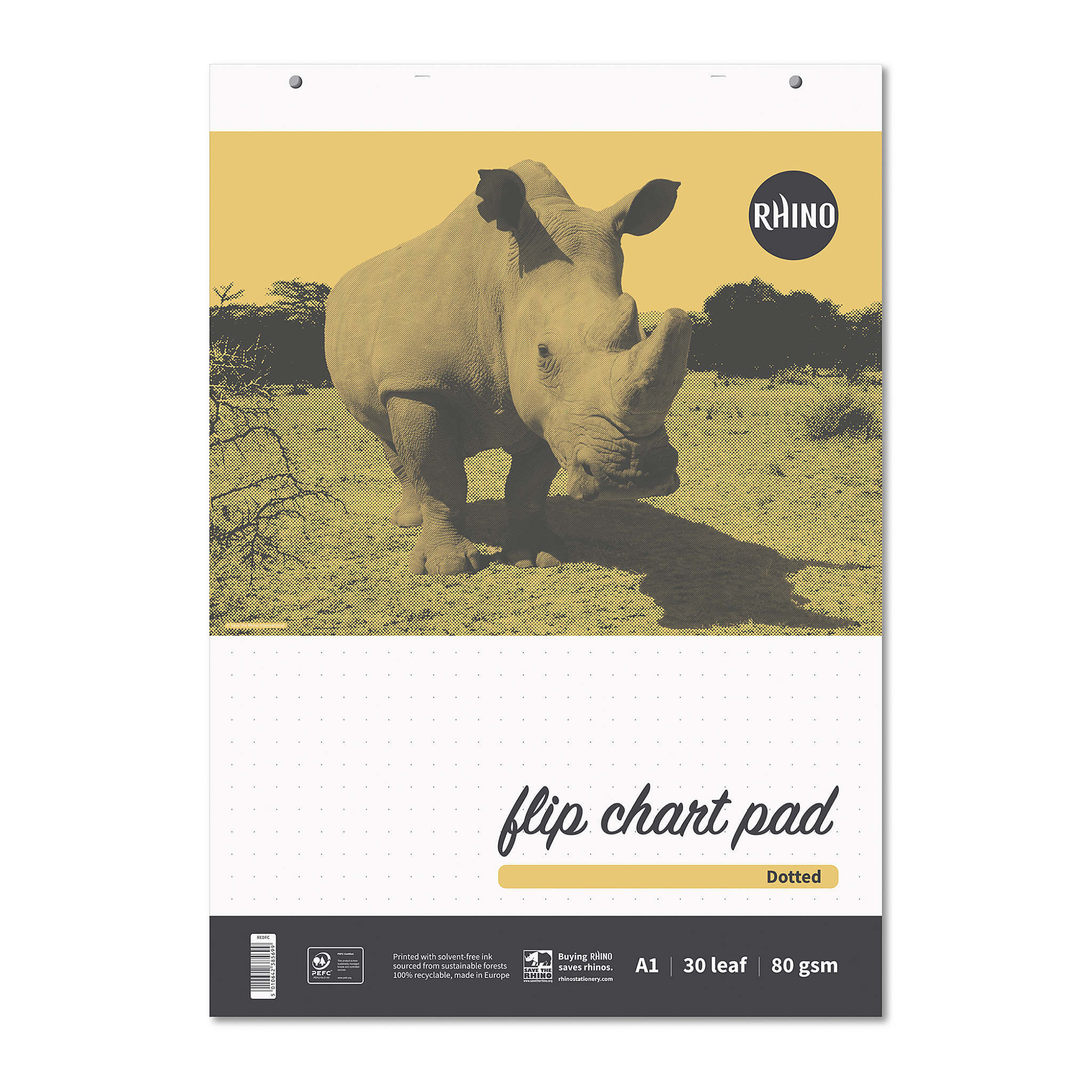 RHINO A1 Educational Dotted Flip Chart Pad - 20mm Dotted/Blank Alternate | 30-Leaf/1pk