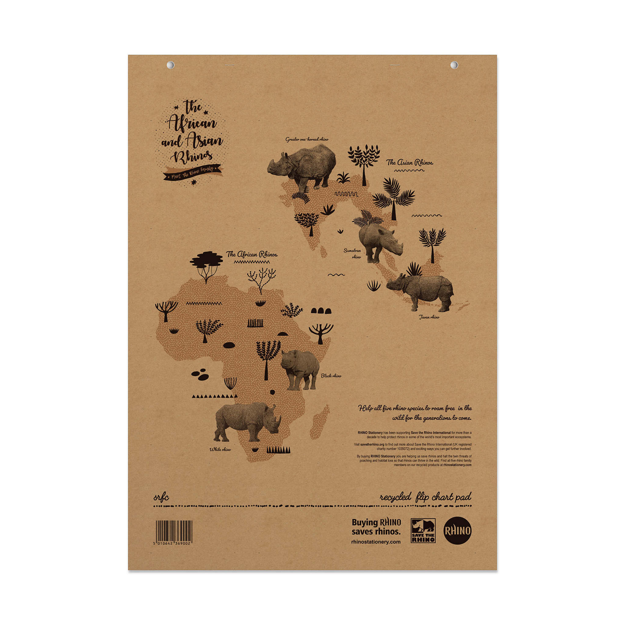 RHINO A1 Recycled Flip Chart Pad - 20mm Squared/Blank Alternate | 40-Leaf/1pk