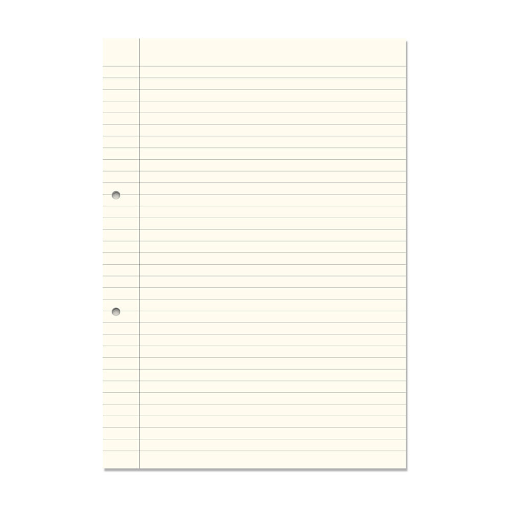 RHINO A4 Punched Cream Exercise Paper - 8mm Lined + Margin | 500 Leaves/1 Ream - 1pk