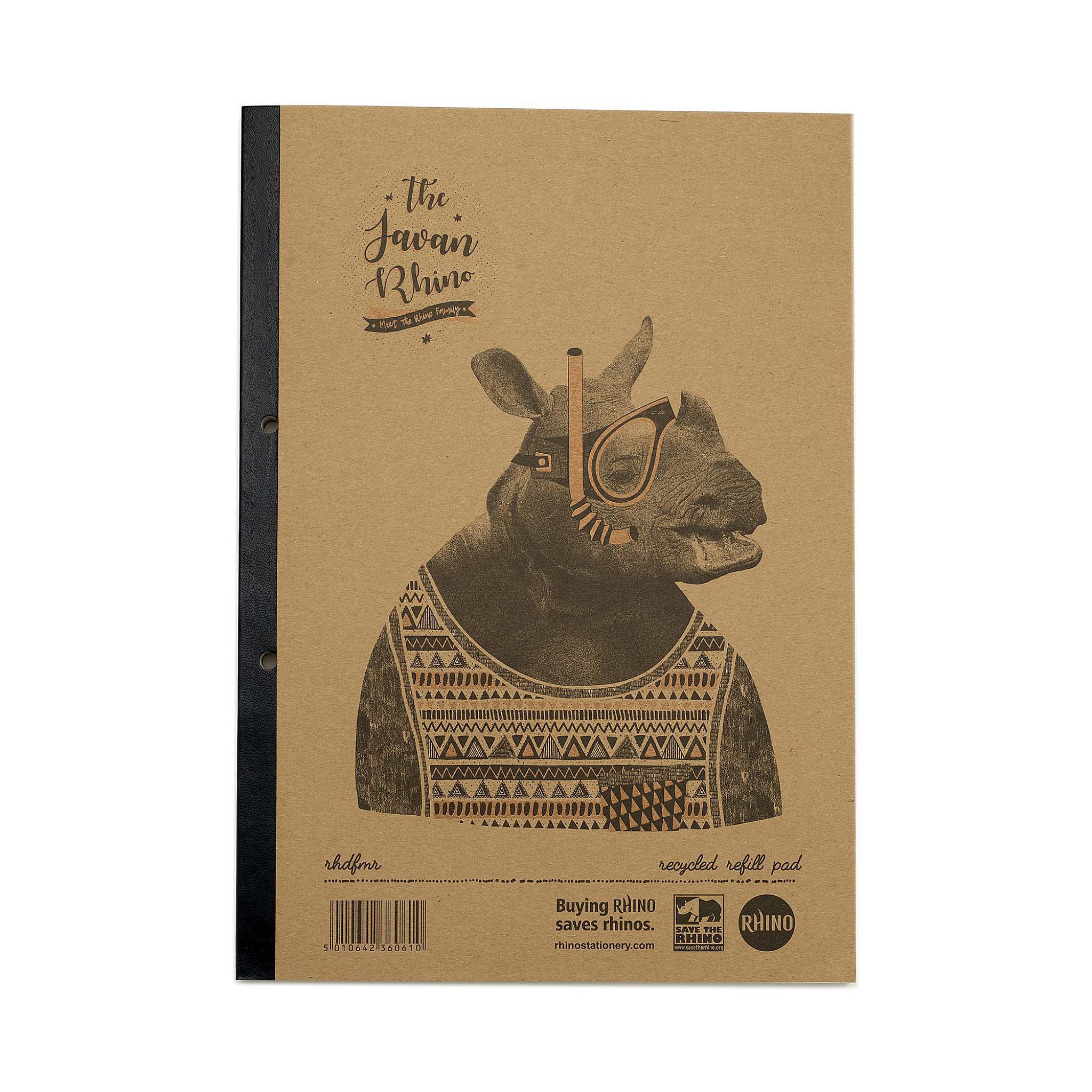 RHINO A4 Recycled Refill Pad - 8mm Lined + Margin | 320Pg/1pk