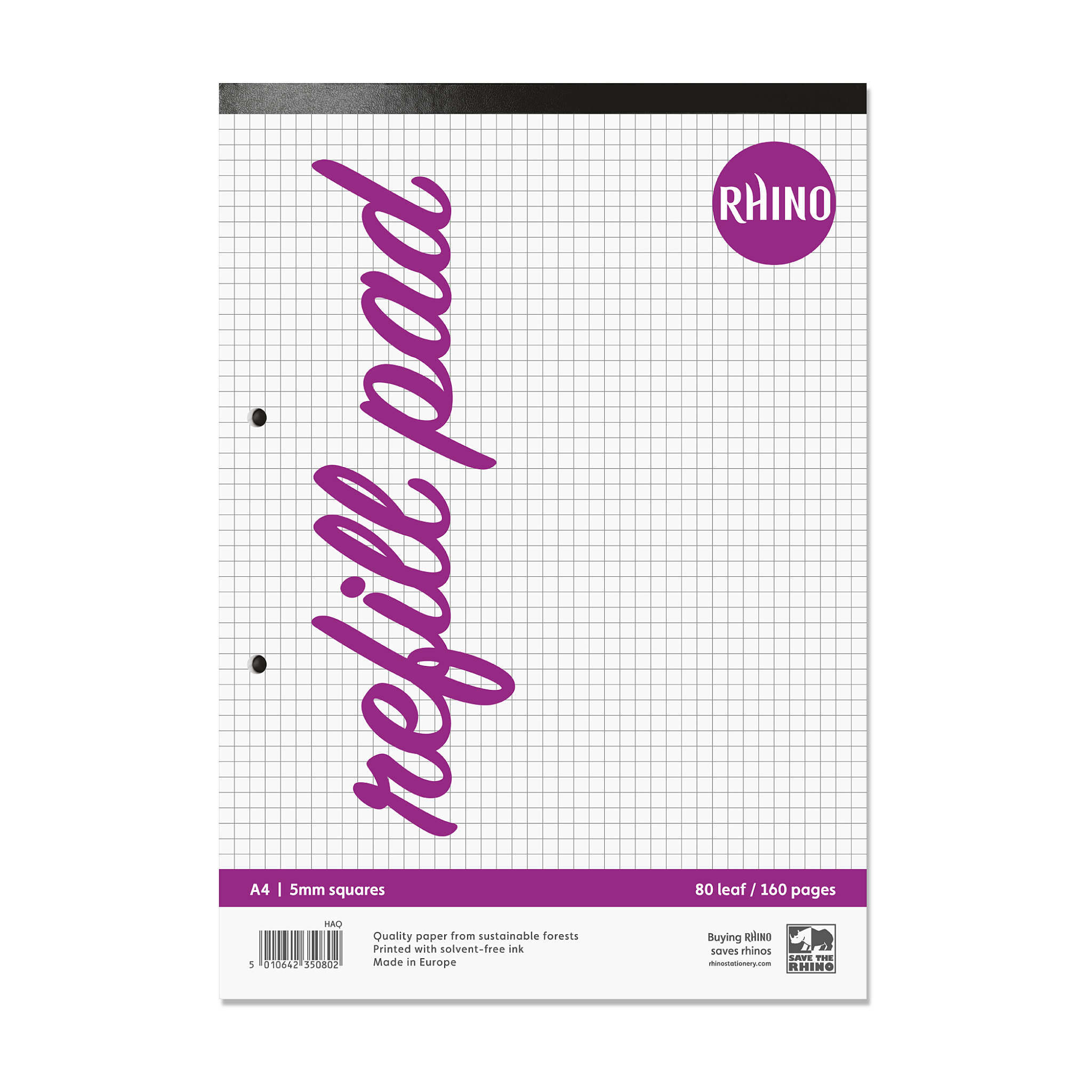 RHINO A4 Refill Pad - 5mm Squared | 160pg/1pk