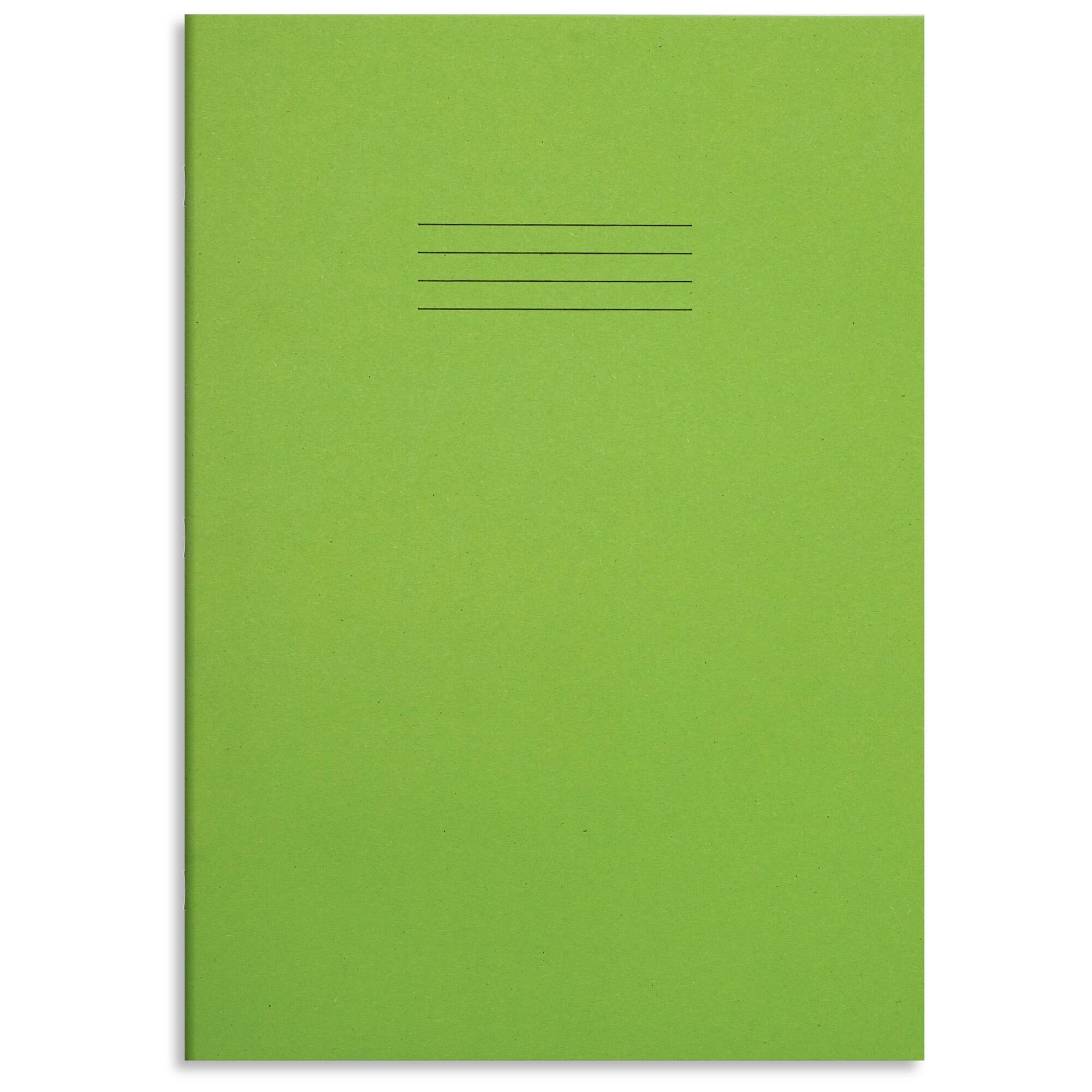 RHINO A4 Exercise Book - 8mm Lined + Margin - Cream Tinted Paper | 80pg/10pk - Light Green