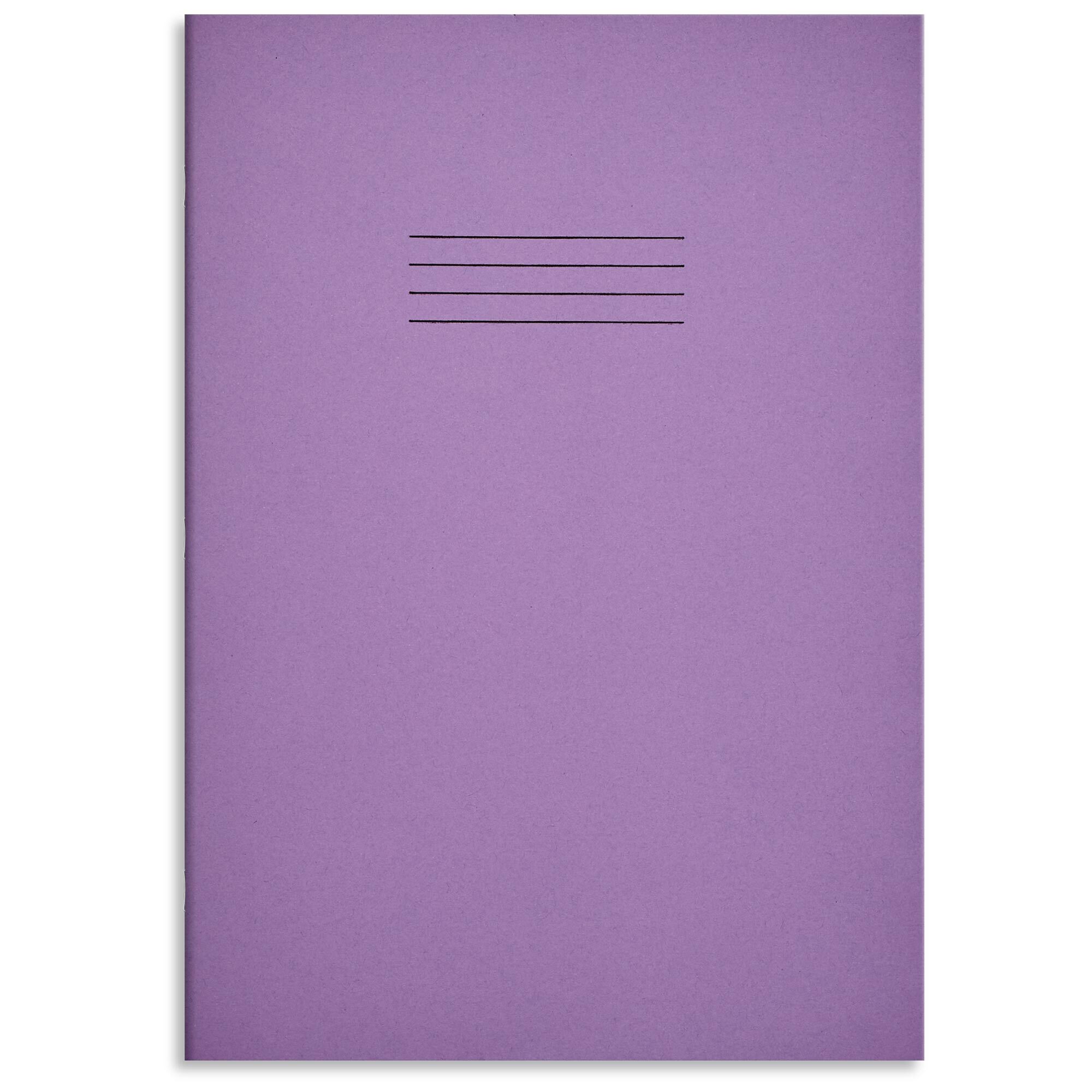 RHINO A4 Exercise Book - 8mm Lined + Margin - Cream Tinted Paper | 80pg/10pk - Purple