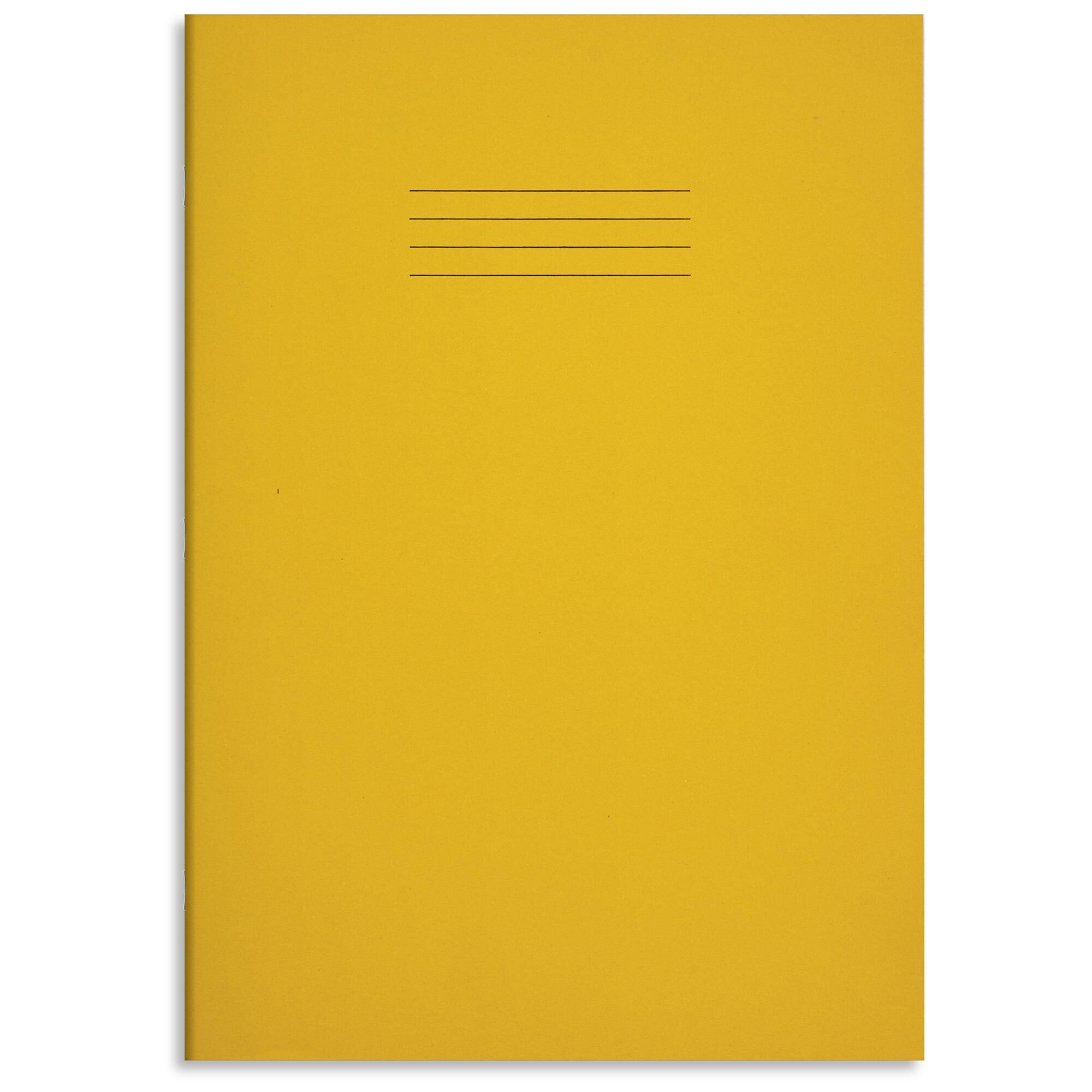 RHINO A4+ Oversized Exercise Book (13 x 9") - 10mm Squared - Cream Tinted Paper | 80pg/10pk - Yellow