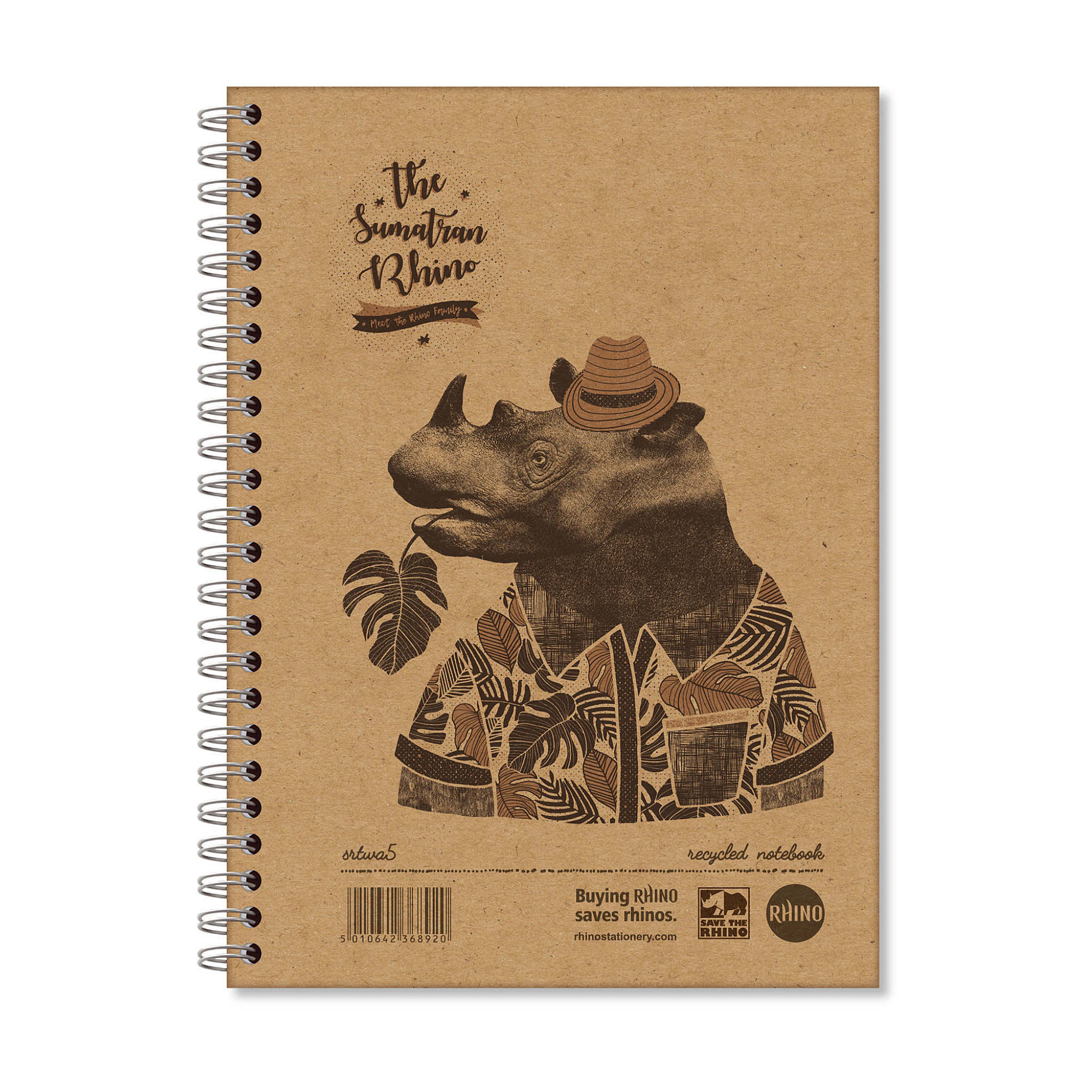 RHINO A5 Recycled Twinwire Notebook - 8mm Lined | 160pg/1pk