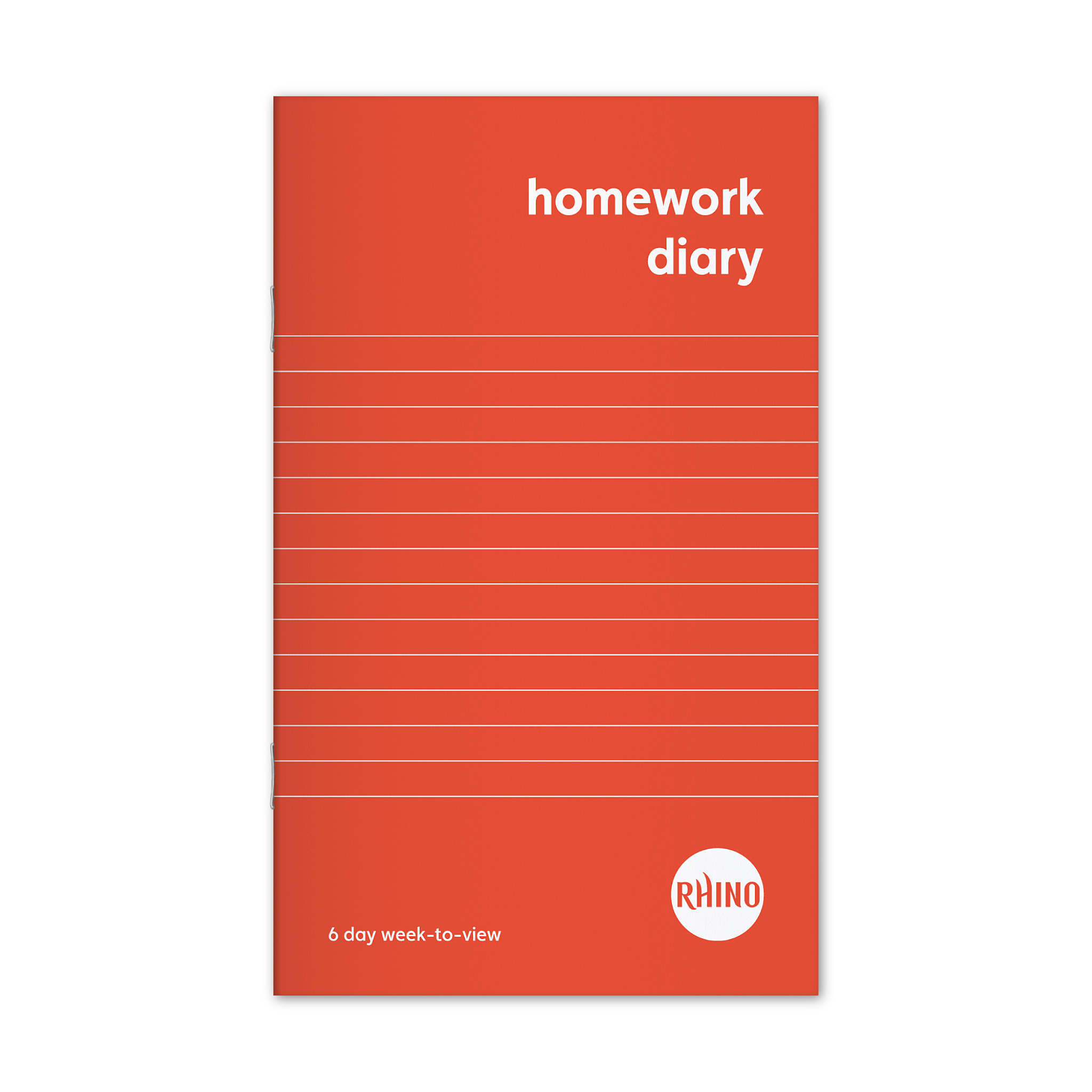 RHINO A6+ Homework Diary - 6-Day Week | 64pg/1pk - Red