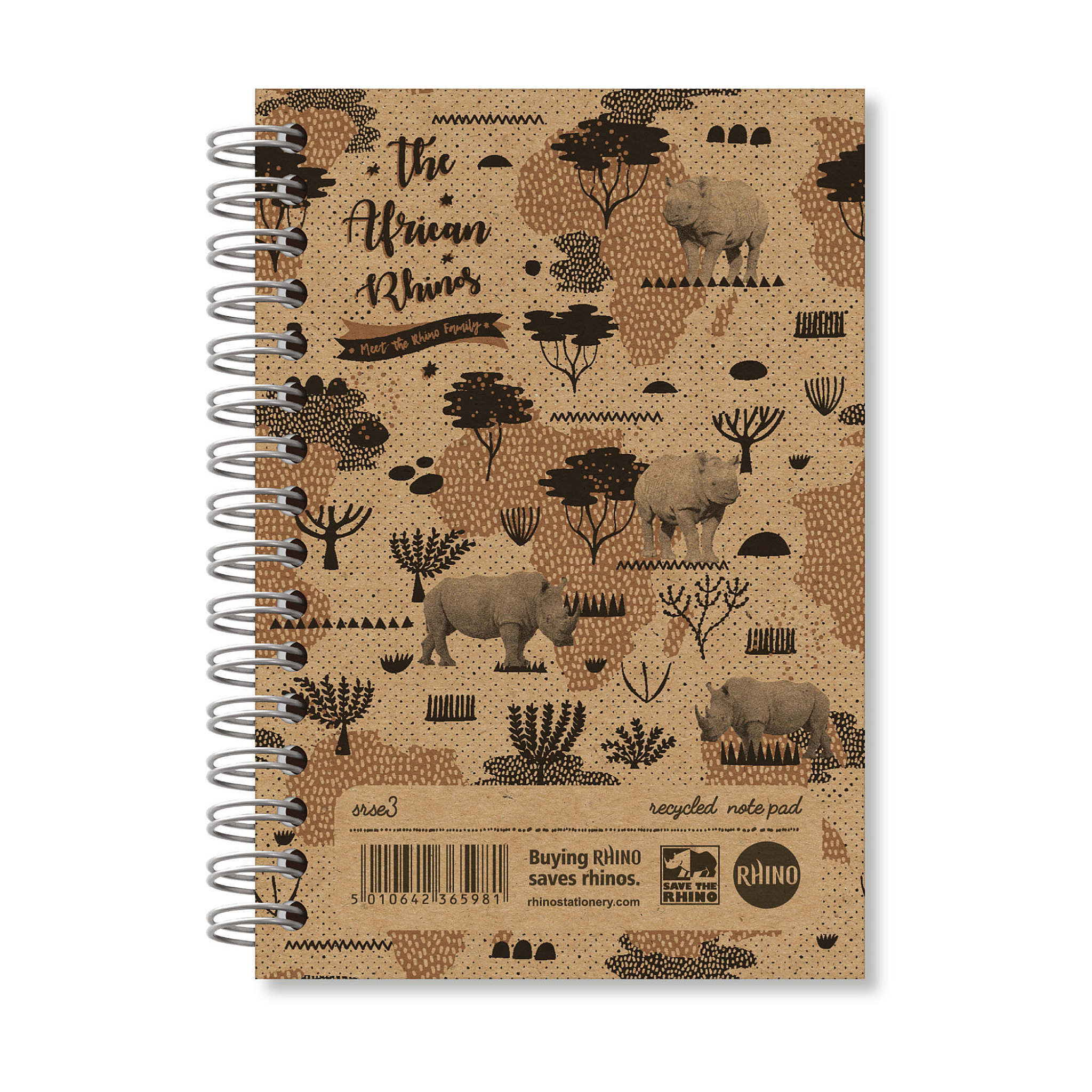 RHINO A6 Recycled Twinwire Notebook - 7mm Lined | 200pg/1pk