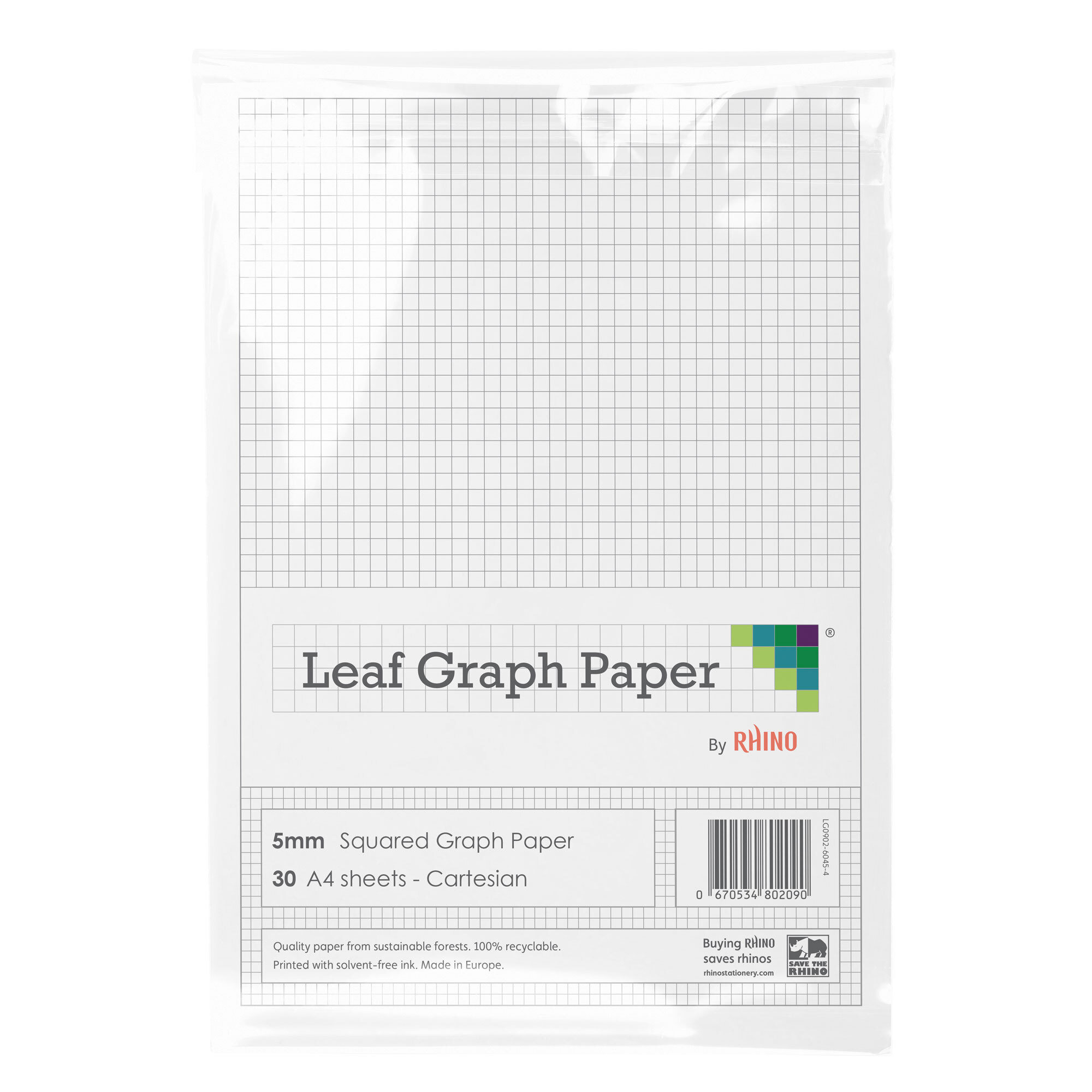 Leaf Graph Paper A4 Squared Paper - 5mm Squared | 30 Leaves