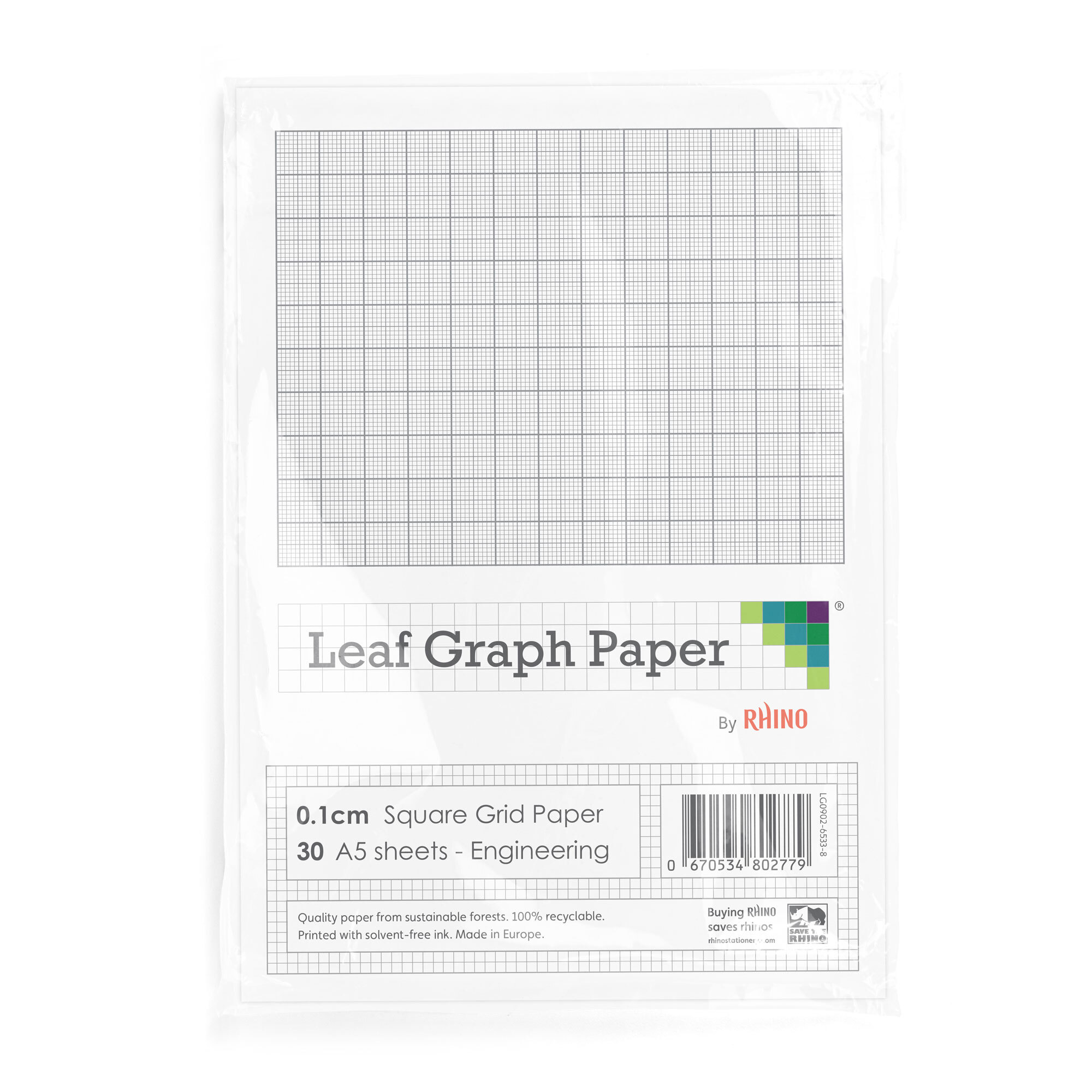 Leaf Graph Paper A5 Graph Paper - 1:5:10mm Graph | 30 Leaves