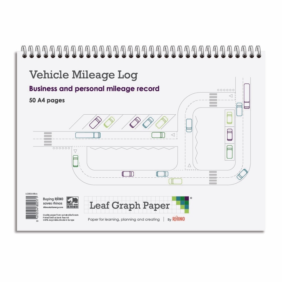 Leaf Graph Paper A4 Vehicle Mileage Log | 50pg
