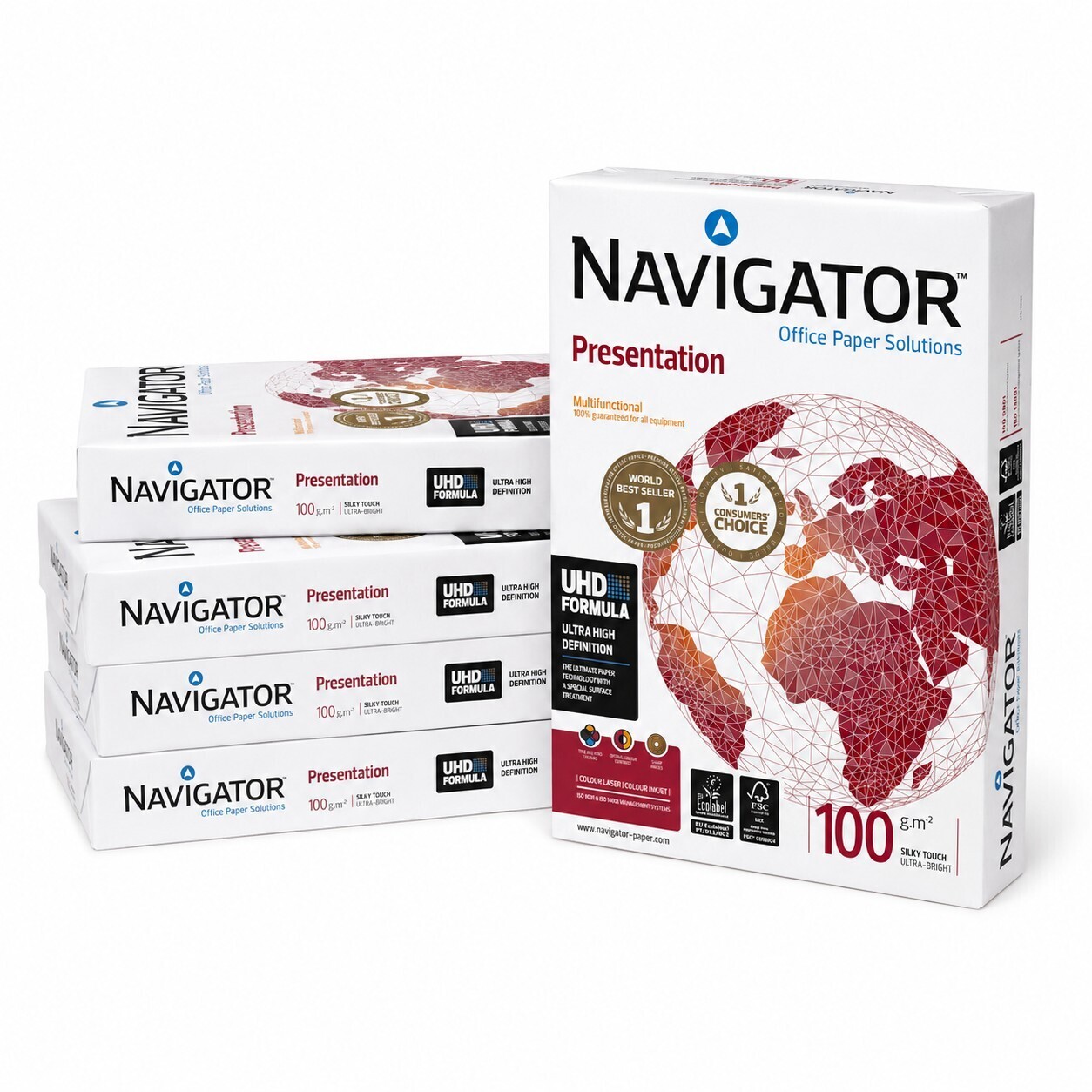 Navigator Presentation, A4, White Copy Paper, 100-gsm / 5 Pack