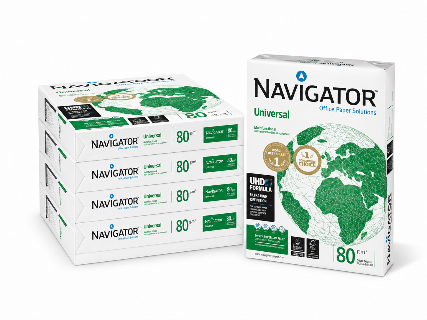 Navigator Universal, A4, White Copy Paper, 80-gm / 5 Packs