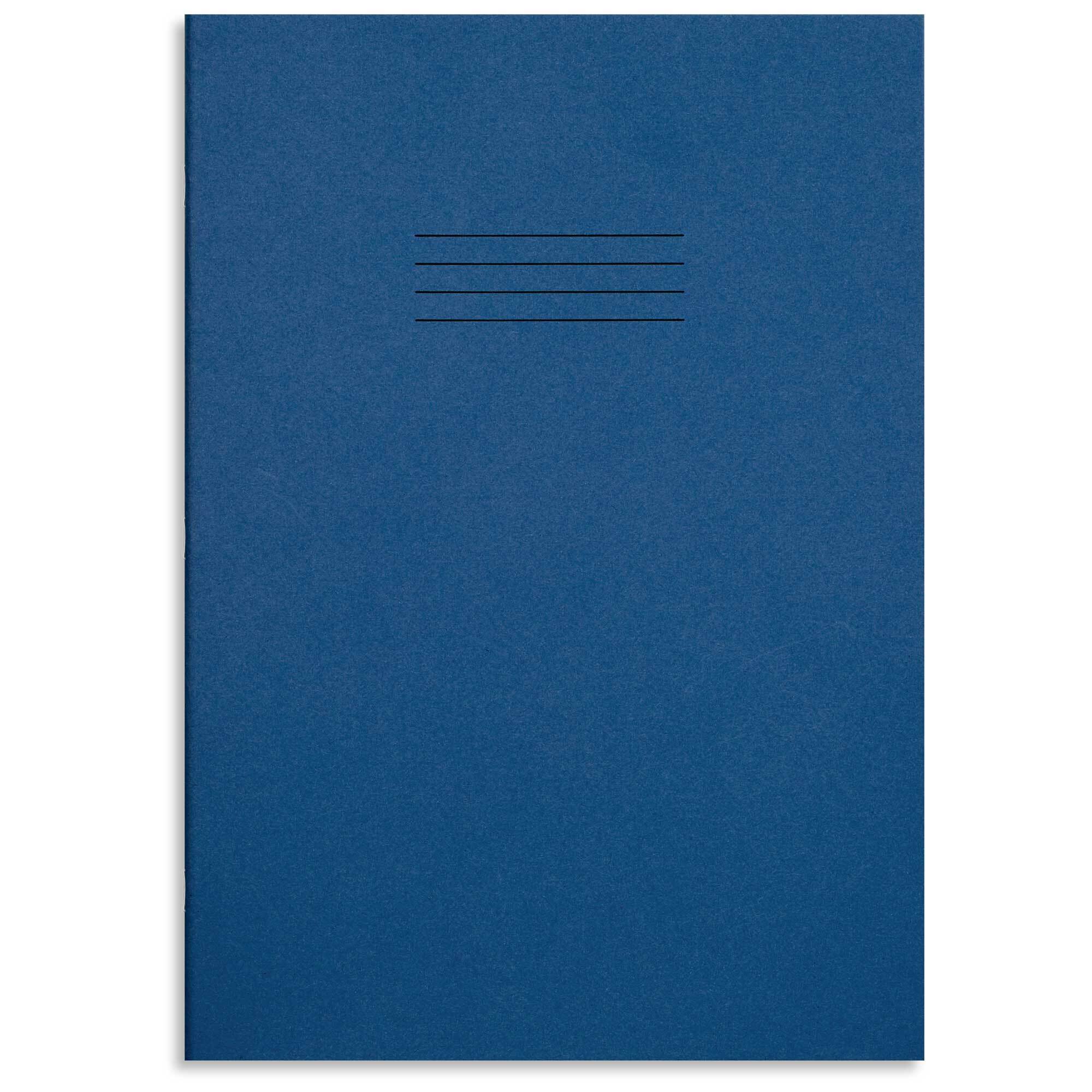 RHINO A4 Exercise Book - 8mm Lined + Margin - Cream Tinted Paper | 80pg/10pk - Dark Blue