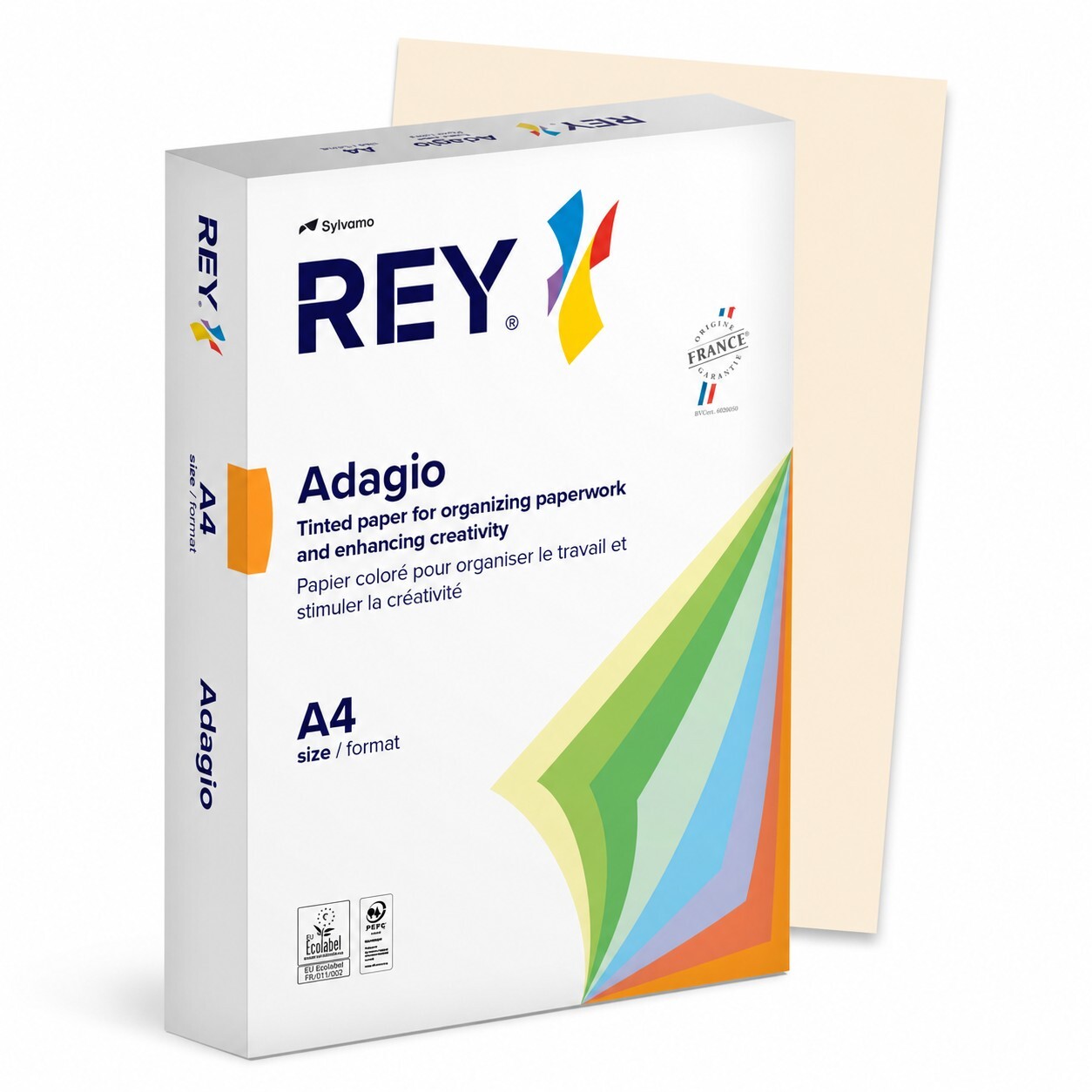 Rey Adagio Coloured Paper, Canary Yellow, A4, White Copy Paper, 80-gsm / 1 Pack