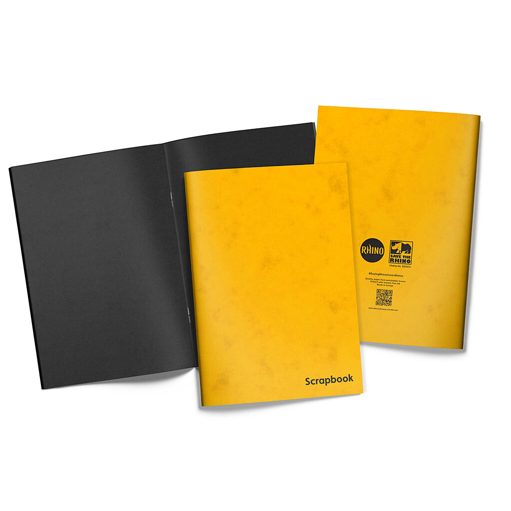 RHINO 13x9 A4 Scrapbook 36 page black sugar paper plain SB7 product 3