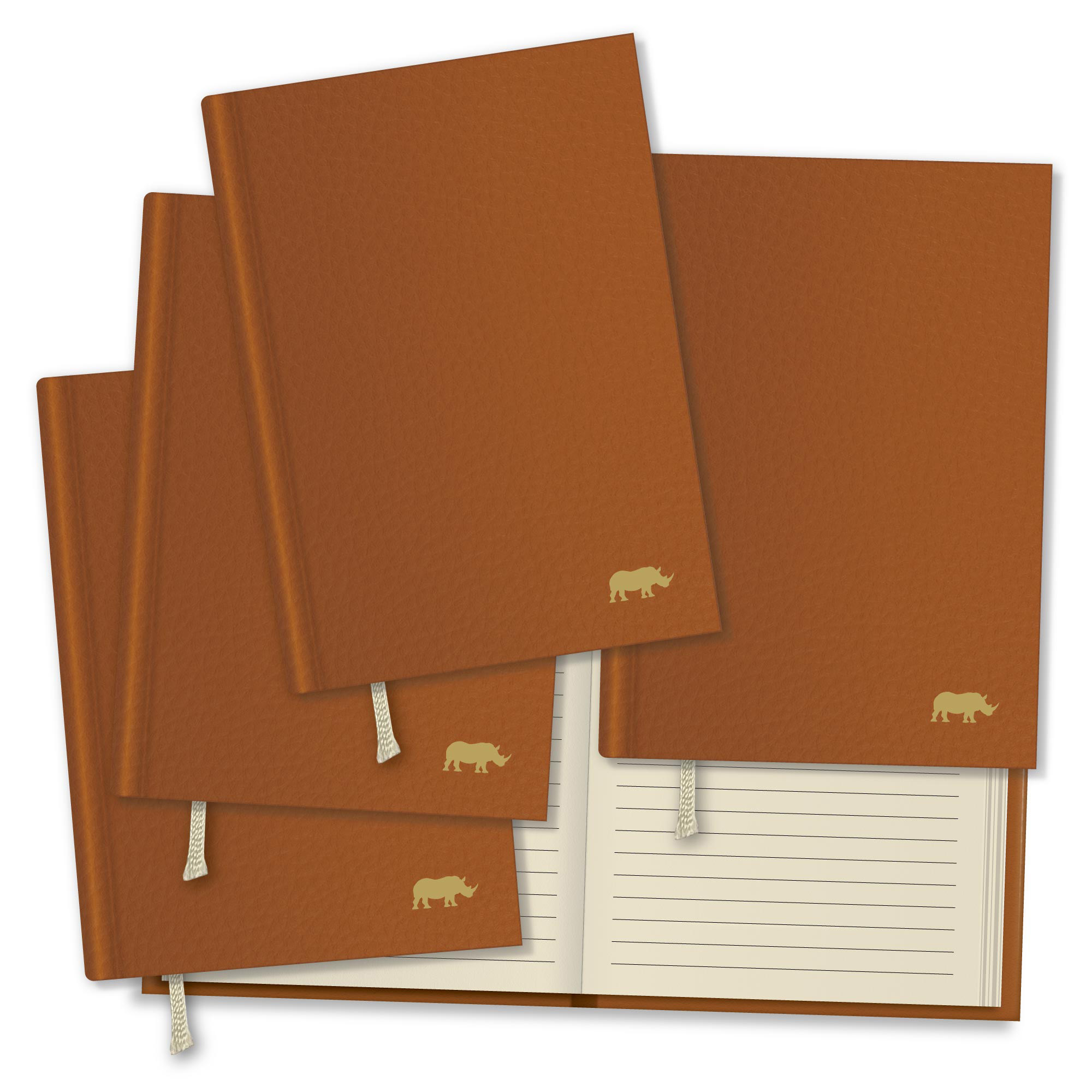RHINO A5 Flexiback Notebook - 8mm Lined | 160pg/5pk - Tan