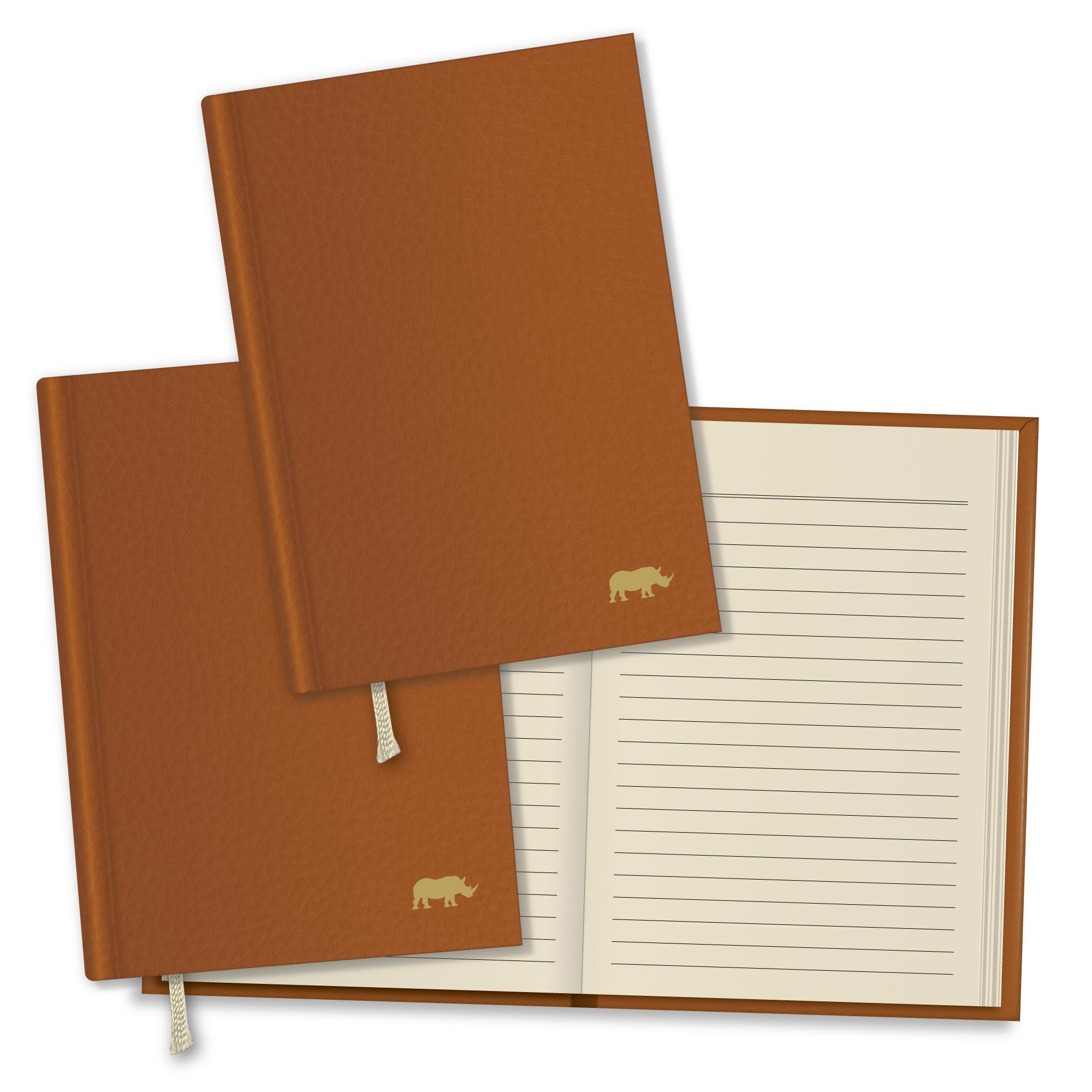 RHINO A5 Flexiback Notebook - 8mm Lined | 320pg/3pk - Tan