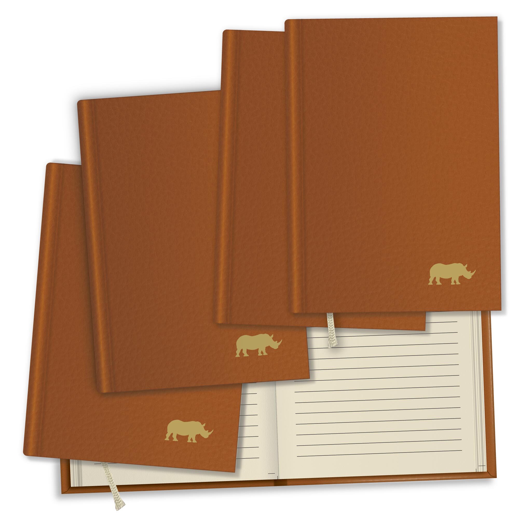 RHINO A6 Flexiback Notebook - 7mm Lined | 160pg/5pk - Tan
