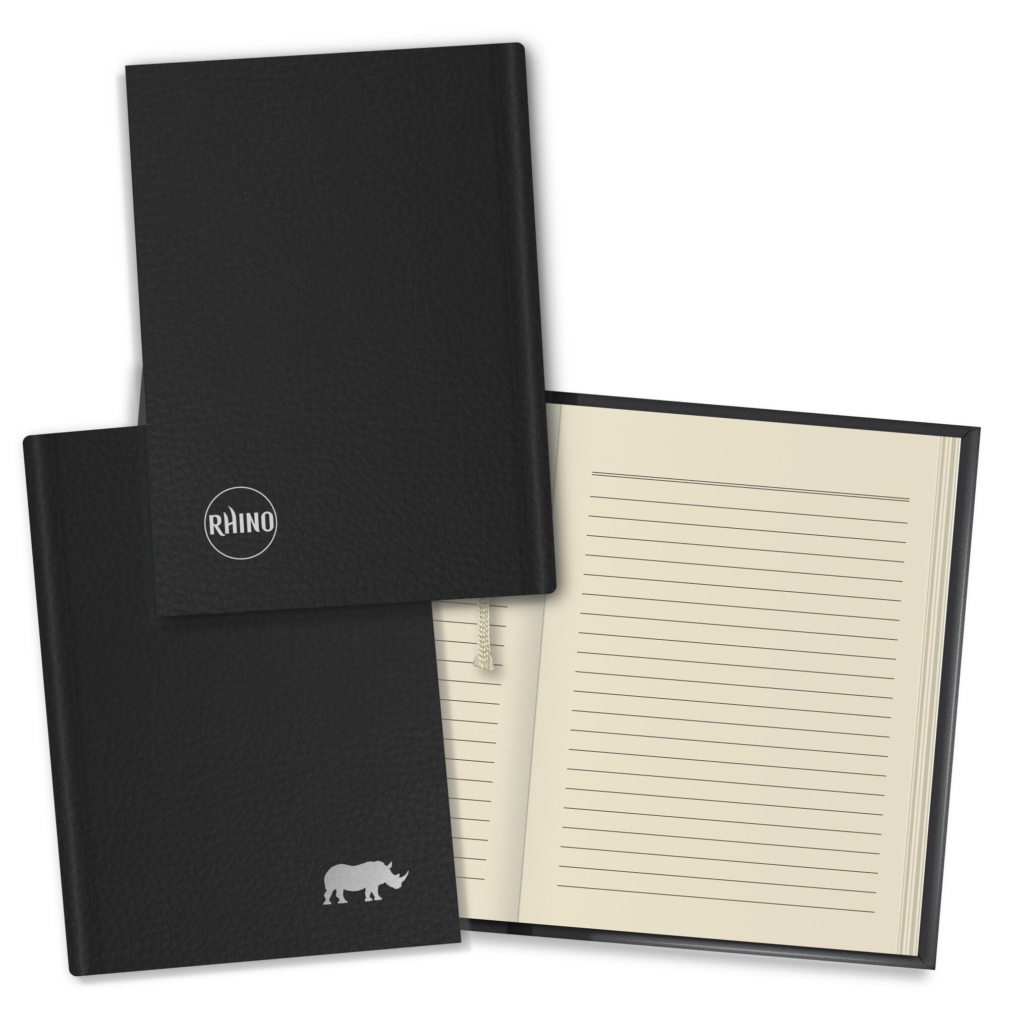 RHINO A6 Flexiback Notebook - 7mm Lined | 320pg/3pk - Charcoal