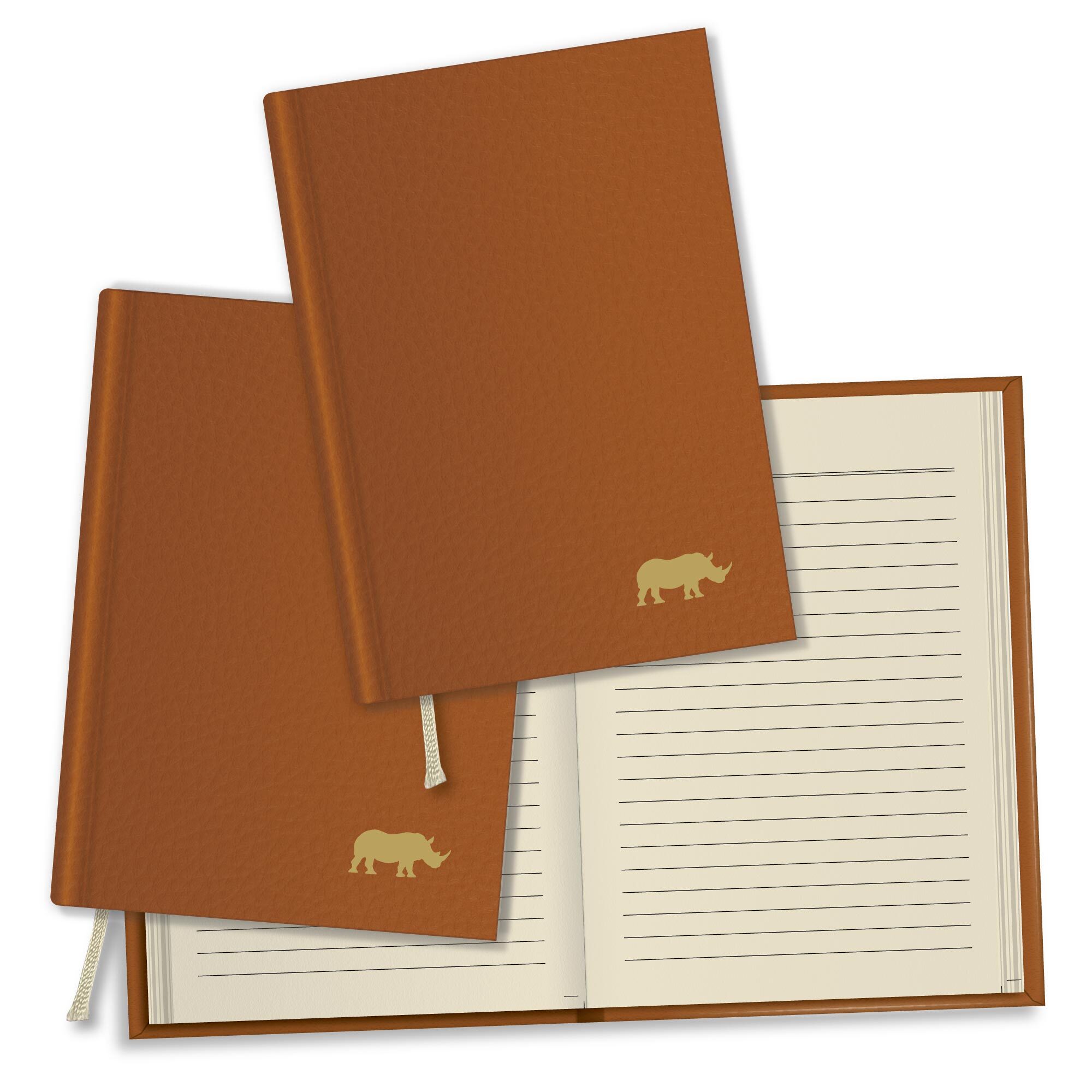 RHINO A6 Flexiback Notebook - 7mm Lined | 320pg/3pk - Tan