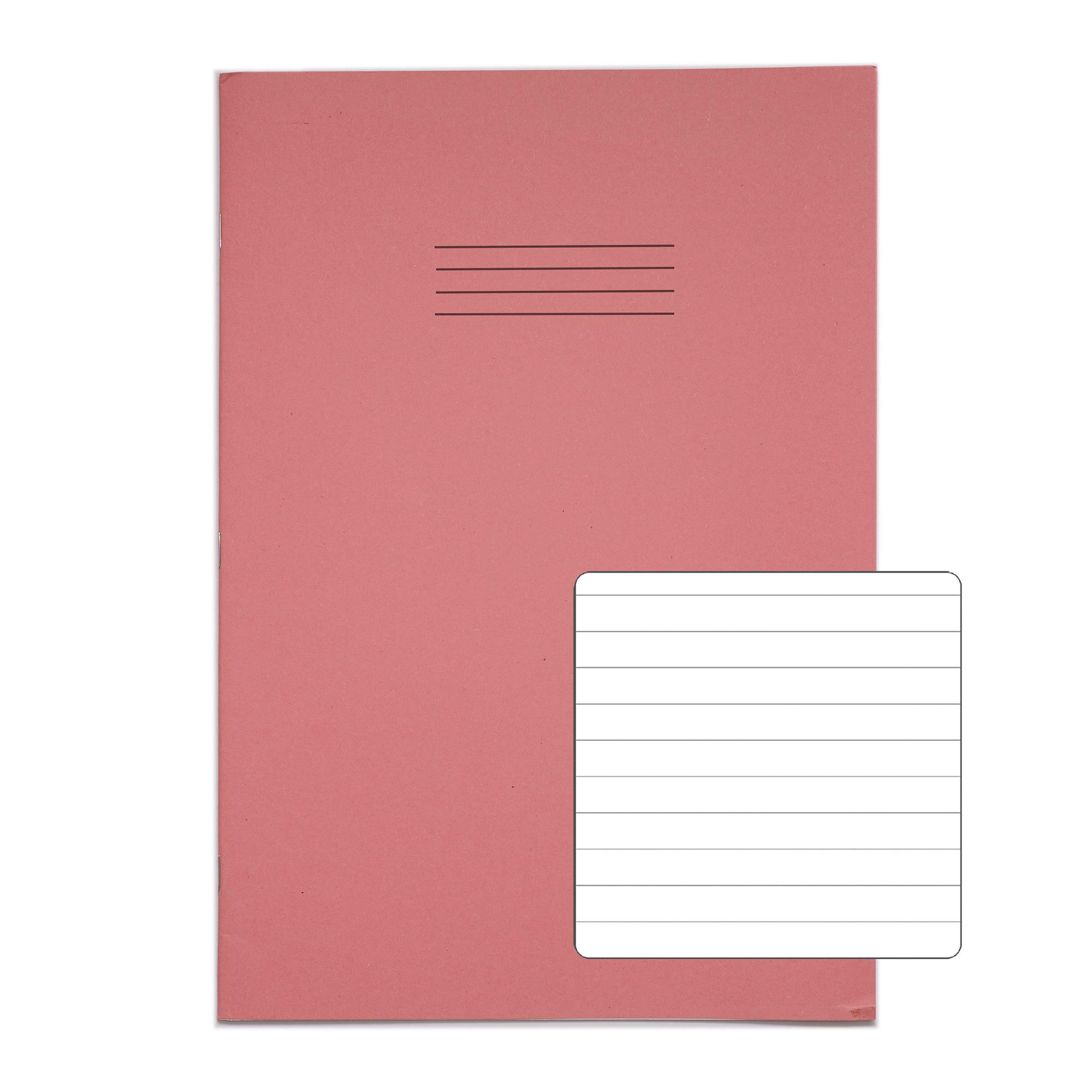 RHINO A4+ Oversized Exercise Book (13 x 9") - 8mm Lined | 40pg/100pk - Pink