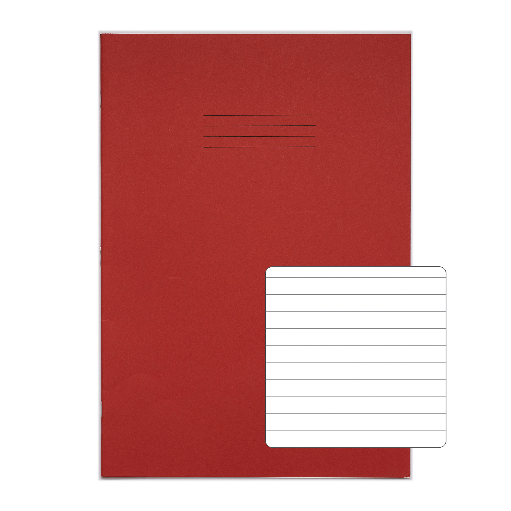 RHINO A4+ Oversized Exercise Book (13 x 9") - 8mm Lined | 40pg/100pk - Red