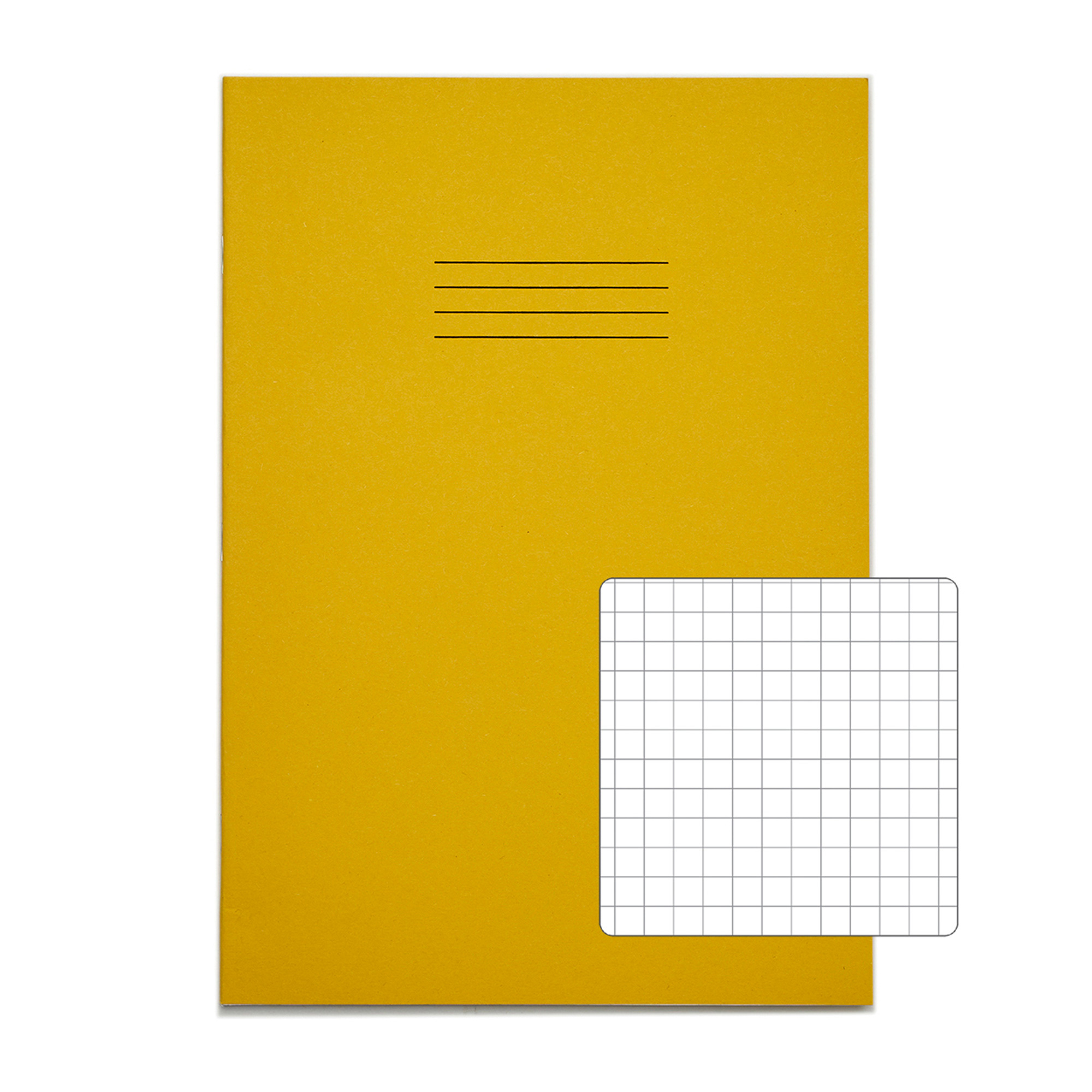 RHINO A4+ Oversized Exercise Book (13 x 9") - 7mm Squared | 40pg/10pk - Yellow