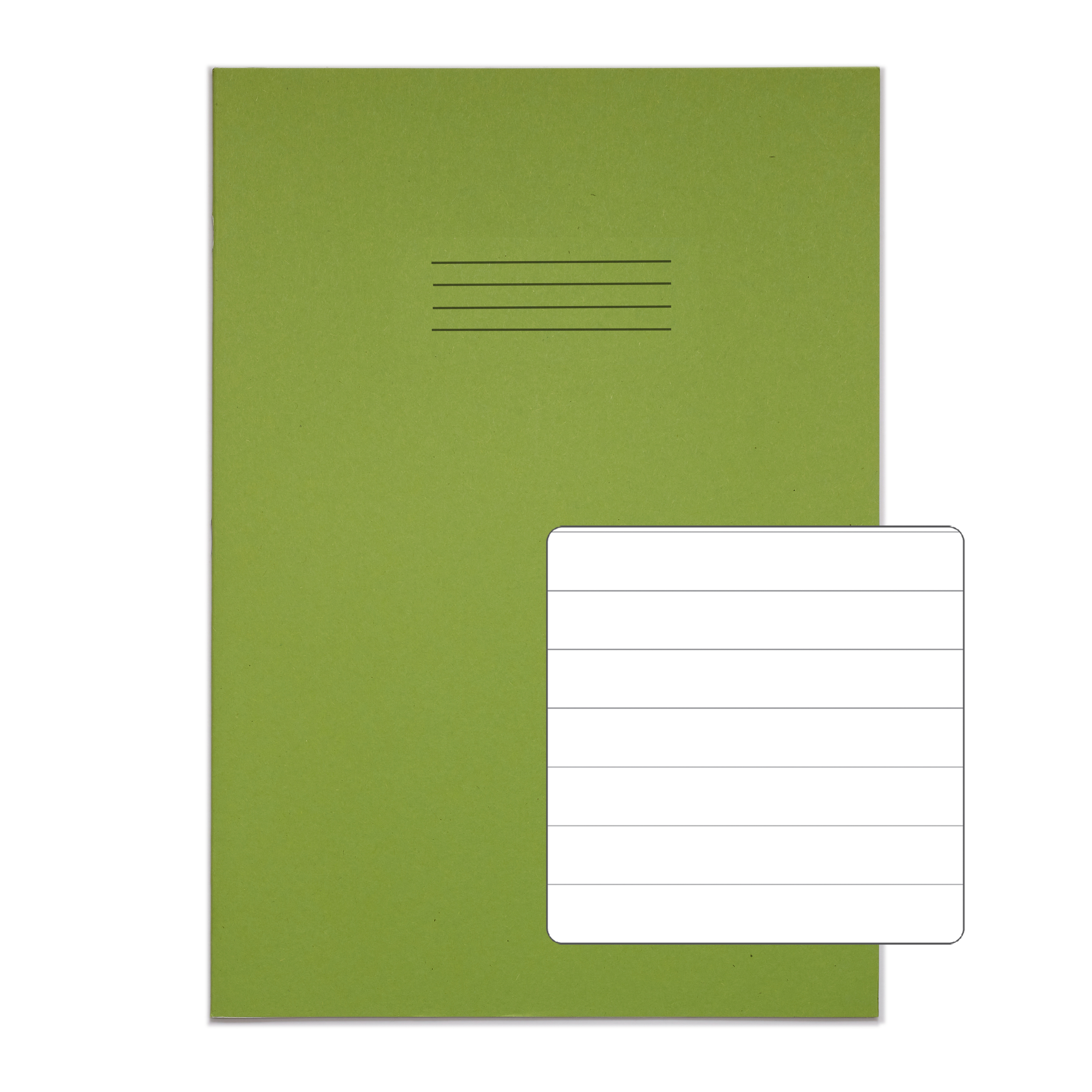 RHINO A4+ Oversized Exercise Book (13 x 9") - 12mm Lined | 40pg/100pk - Light Green