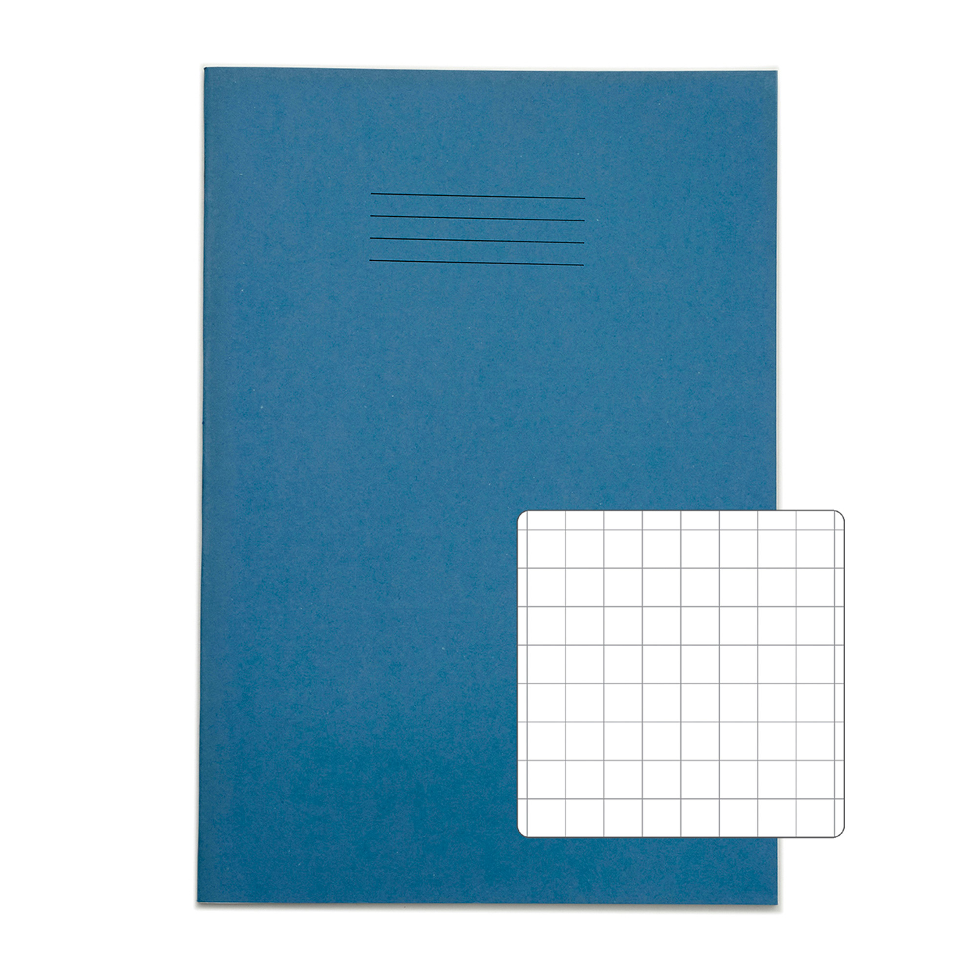 RHINO A4+ Oversized Exercise Book (13 x 9") - 10mm Squared | 80pg/50pk - Light Blue