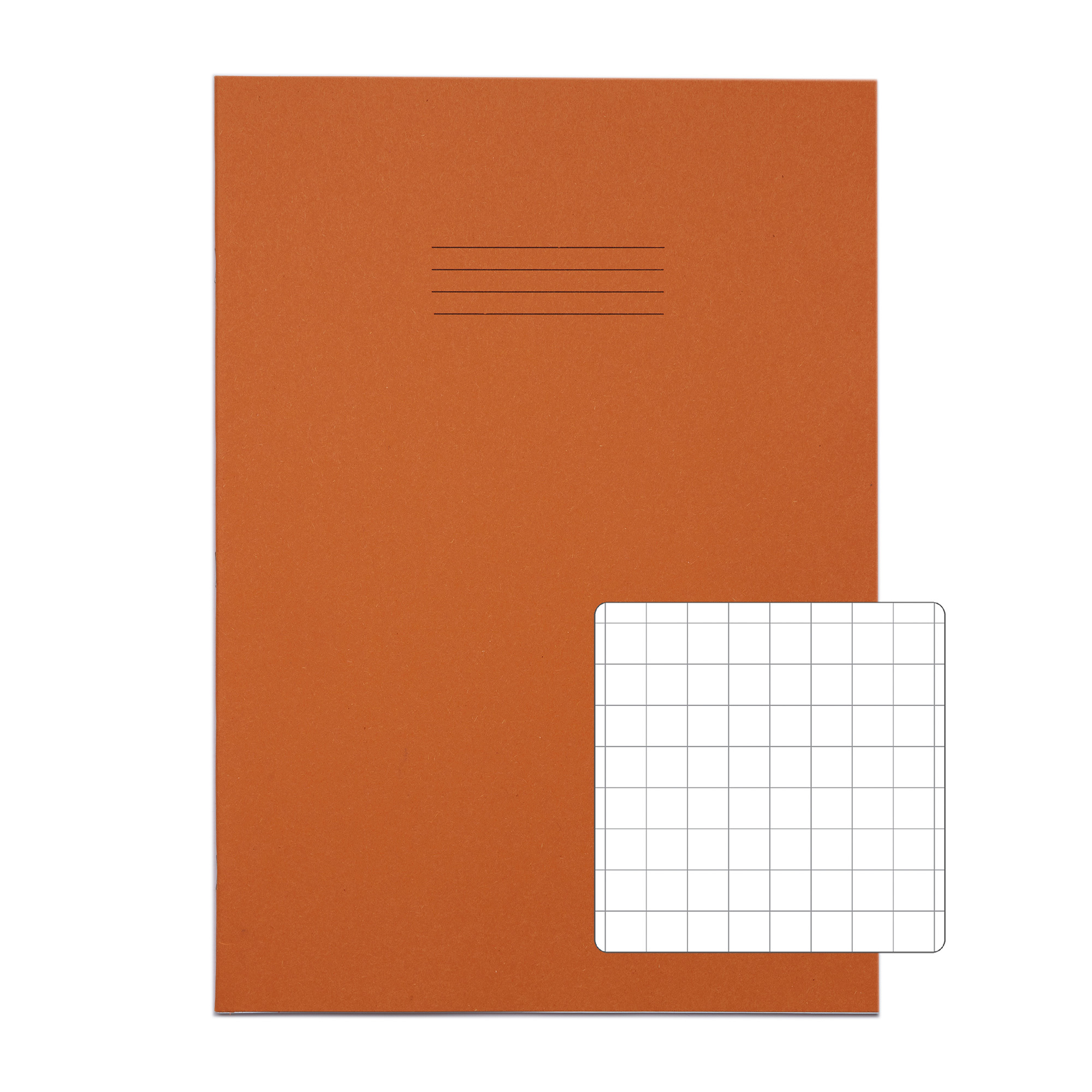 RHINO A4+ Oversized Exercise Book (13 x 9") - 10mm Squared | 80pg/50pk - Orange