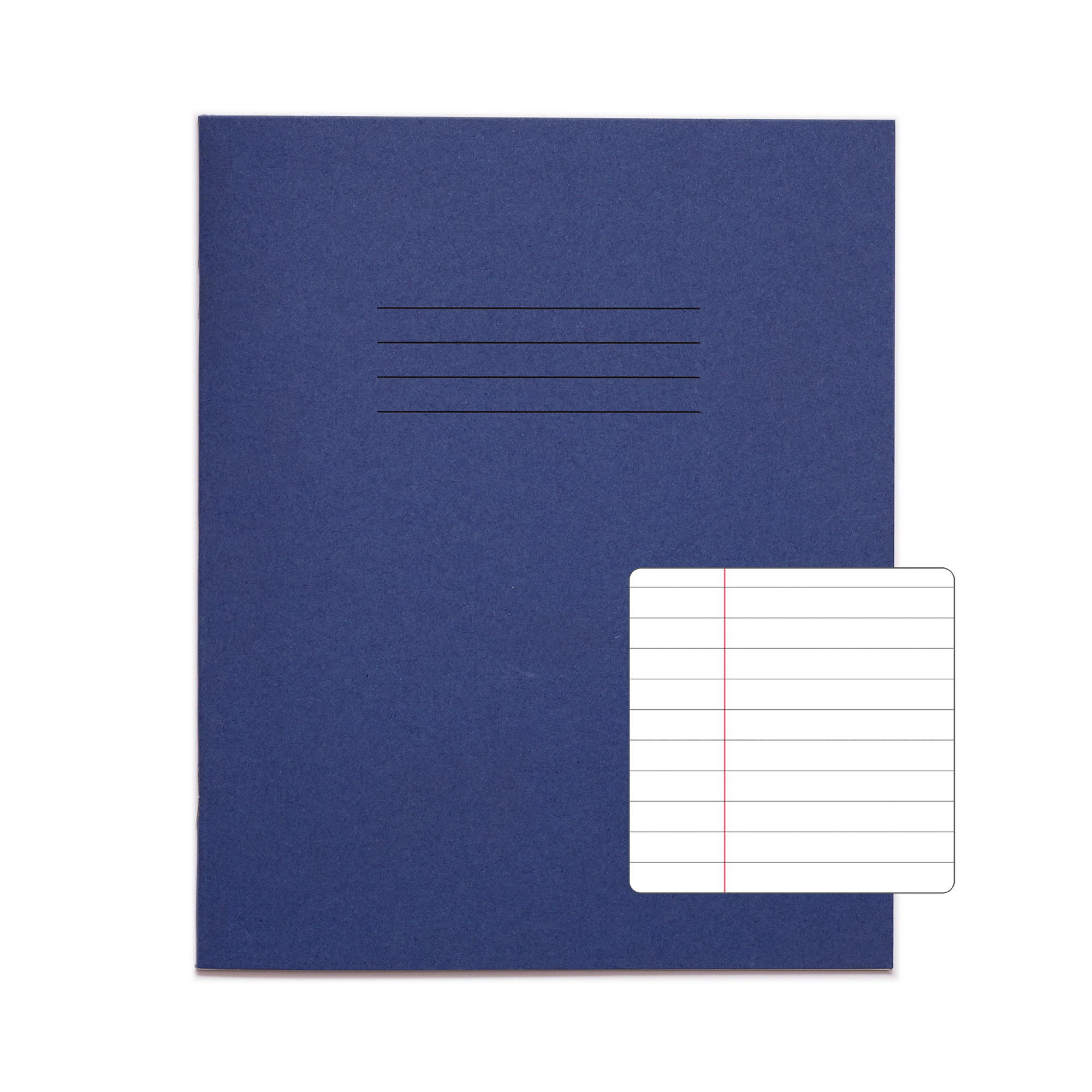 RHINO 8 x 6.5" Exercise Book - 8mm Lined + Margin | 48pg/100pk - Dark Blue