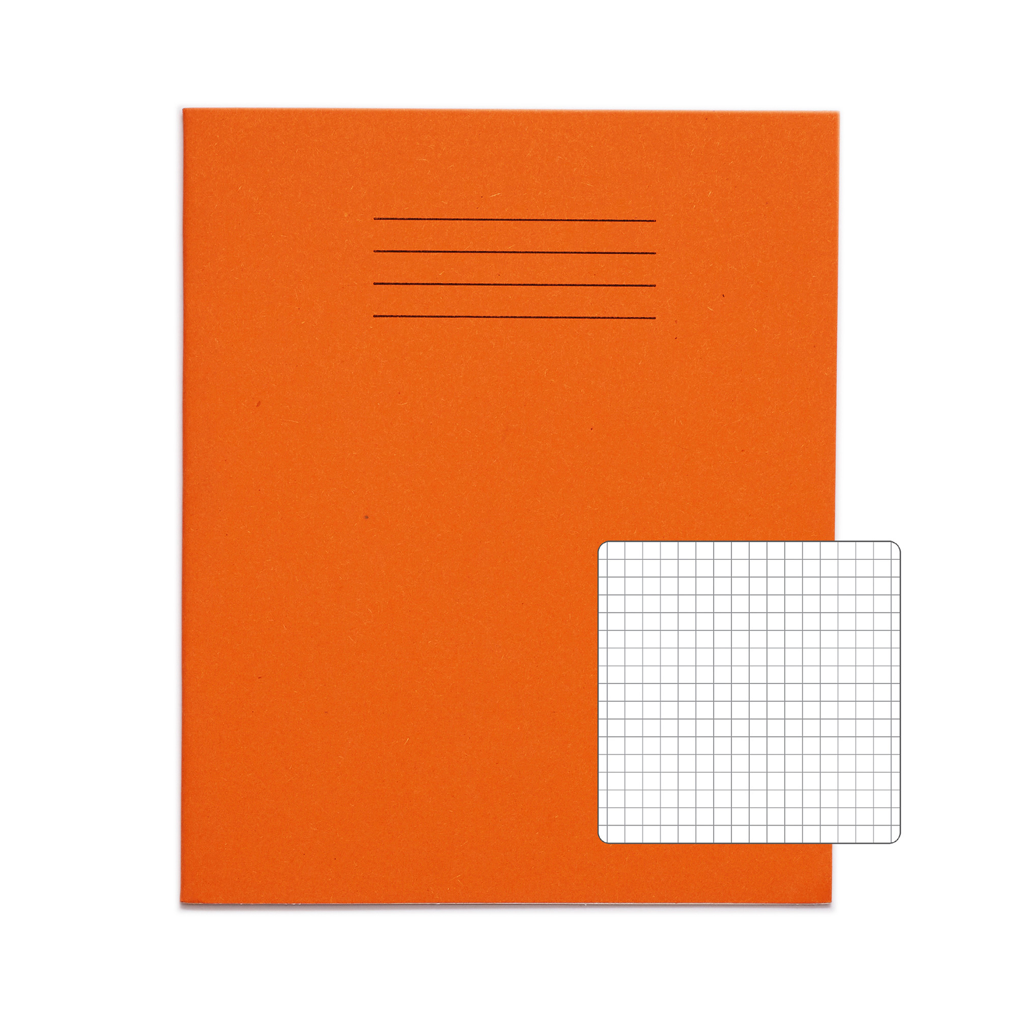 RHINO 8 x 6.5" Exercise Book - 5mm Squared| 48pg/10pk - Orange