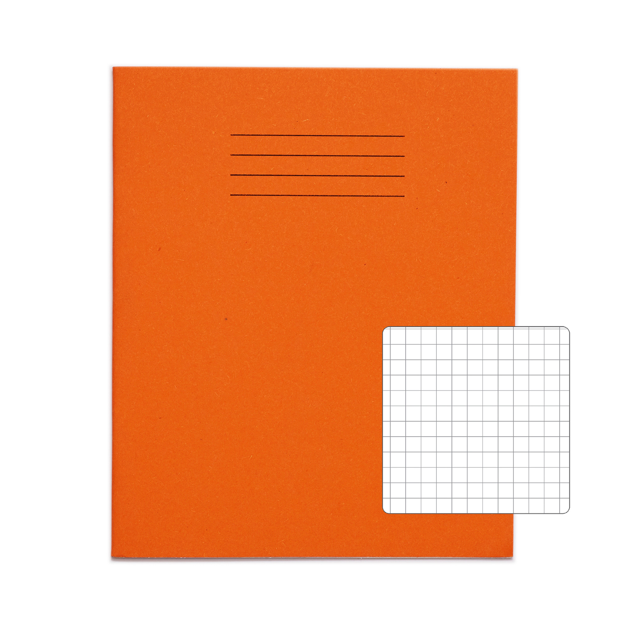 RHINO 8 x 6.5" Exercise Book - 7mm Squared | 48pg/100pk - Orange