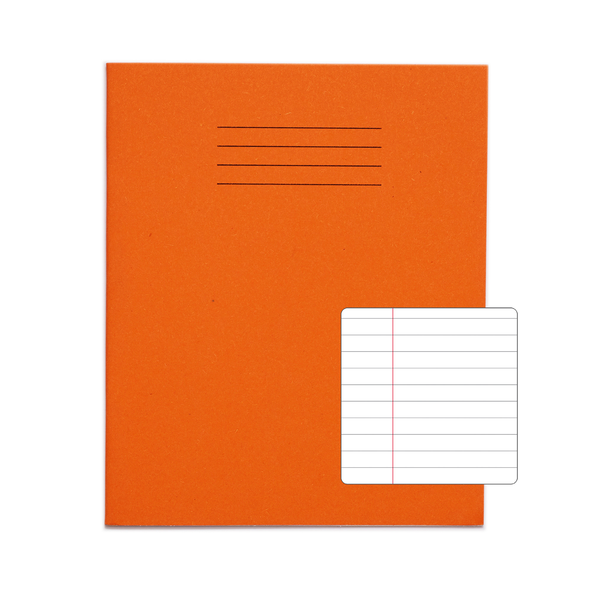 RHINO 8 x 6.5" Exercise Book - 8mm Lined + Margin | 48pg/100pk - Orange
