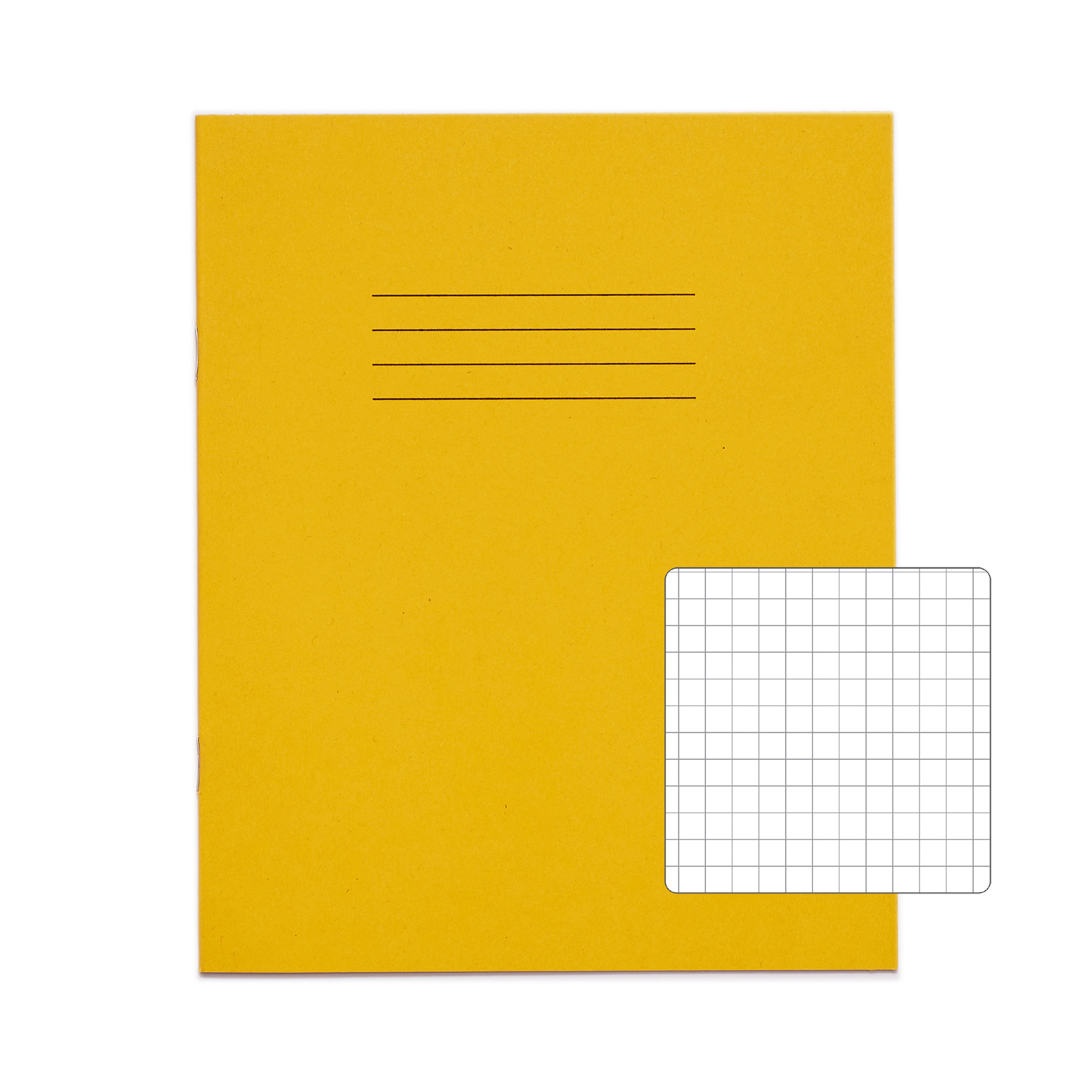 RHINO 8 x 6.5" Exercise Book - 7mm Squared | 48pg/10pk - Yellow