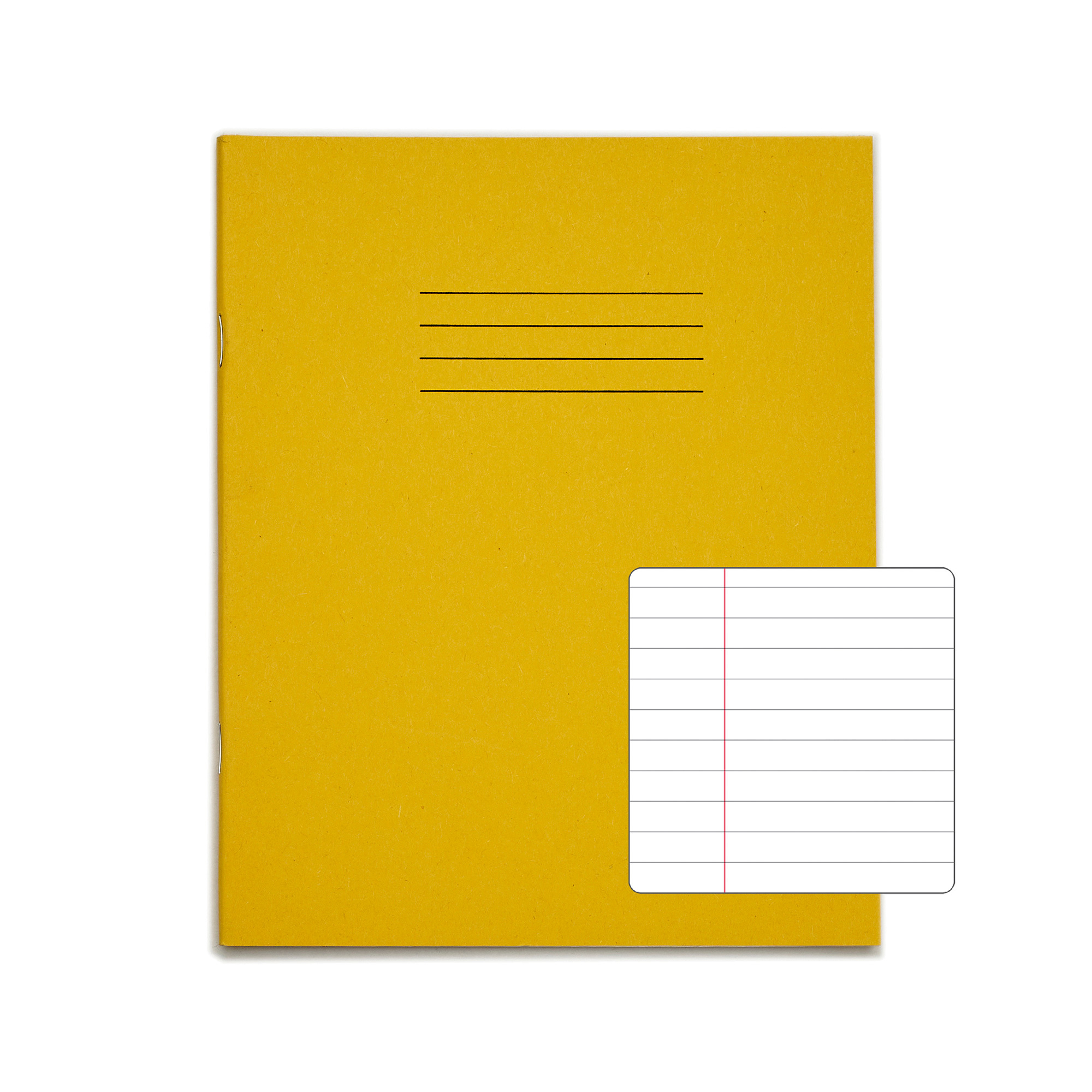 RHINO 8 x 6.5" Exercise Book - 8mm Lined + Margin | 48pg/100pk - Yellow