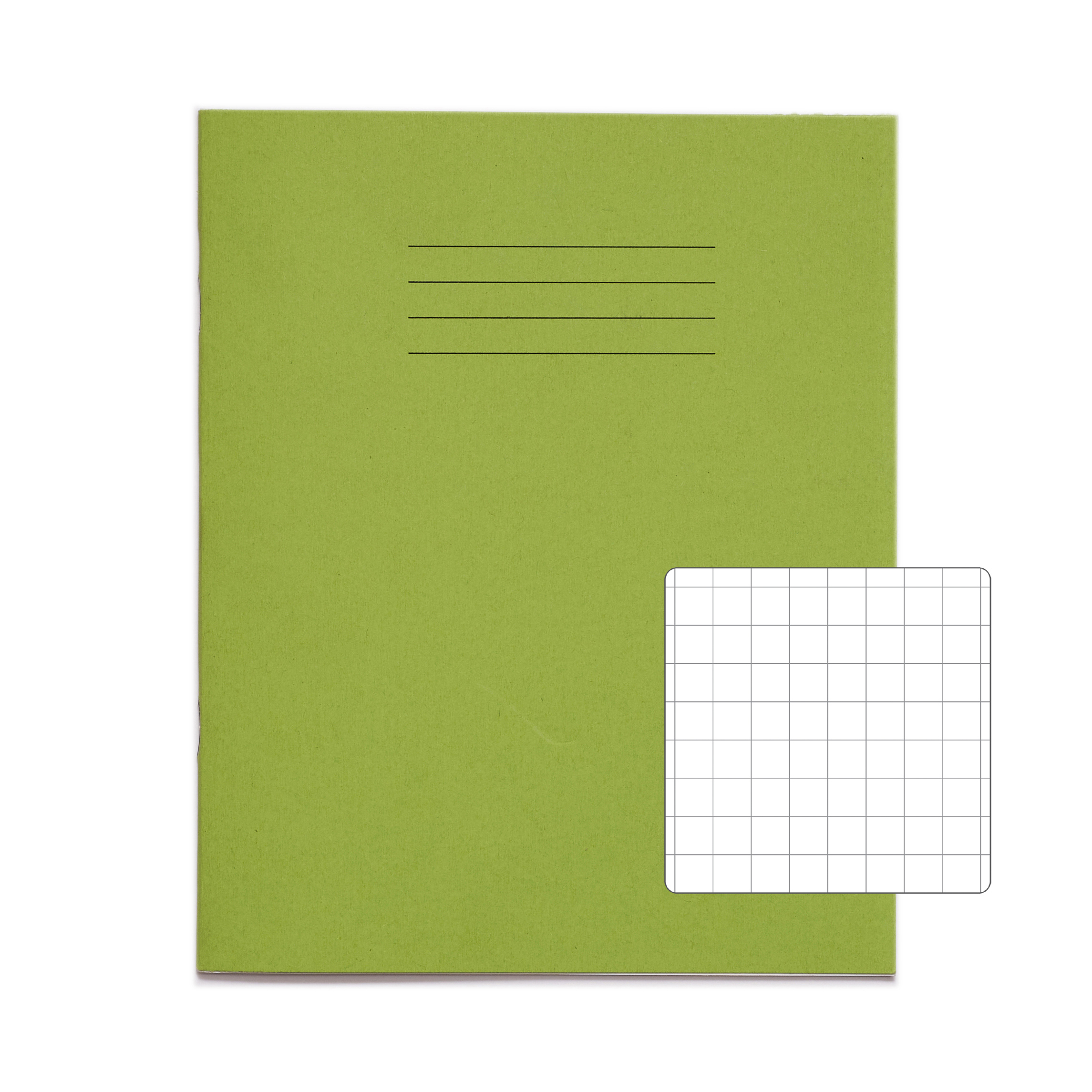 RHINO 8 x 6.5" Exercise Book - 10mm Squared | 80pg/10pk - Light Green