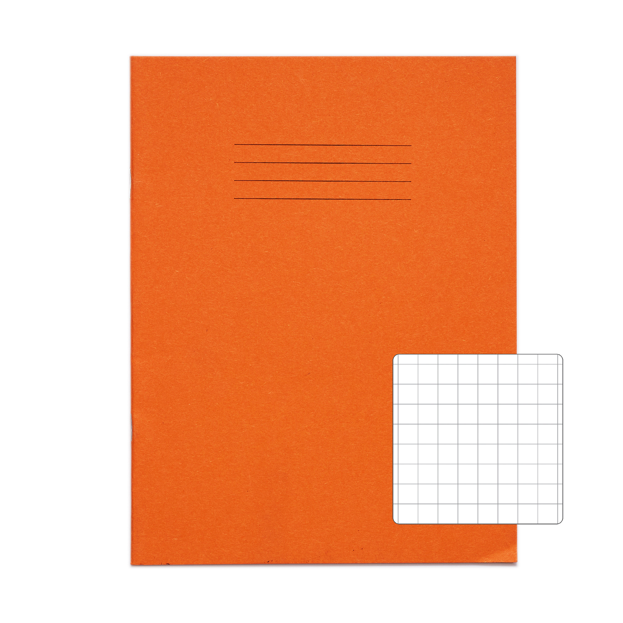 RHINO A5+ Exercise Book (9 x 7") - 10mm Squared | 80pg/100pk - Orange