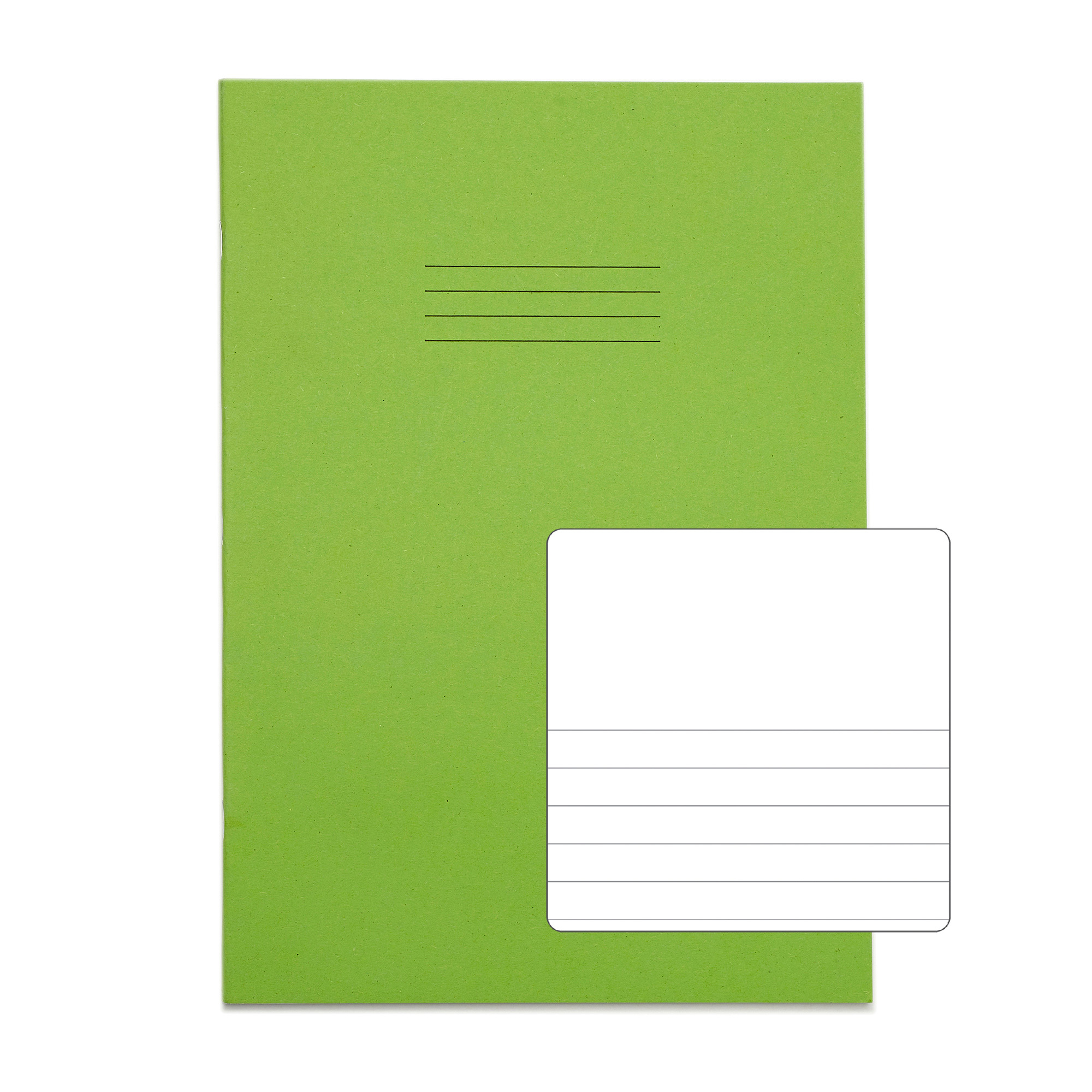 RHINO A4 Exercise Book - Split Page Blank/8mm Lined | 32pg/100pk - Light Green