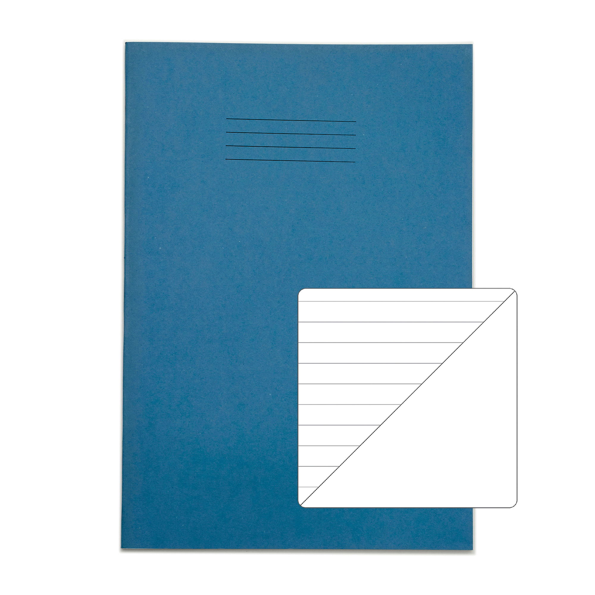 RHINO A4 Exercise Book - 8mm Lined/Blank Alternate | 64pg/50pk - Light Blue