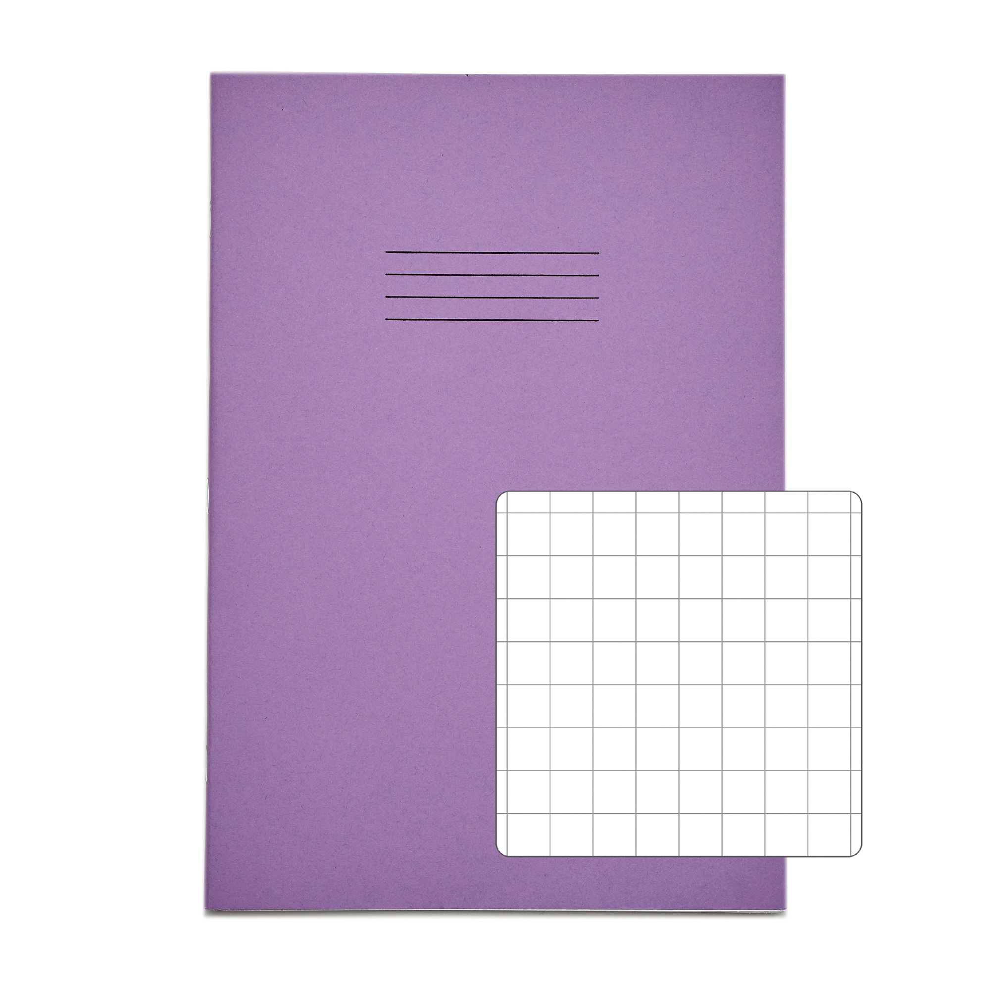 RHINO A4 Exercise Book - 10mm Squared | 64pg/10pk - Purple