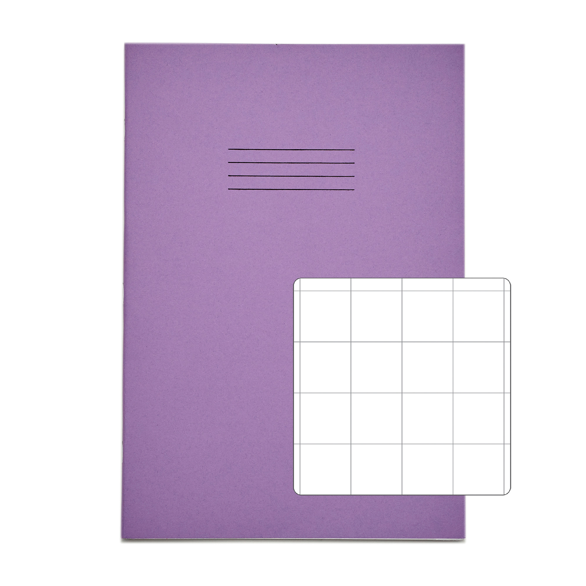 RHINO A4 Exercise Book - 20mm Squared | 64pg/50pk - Purple