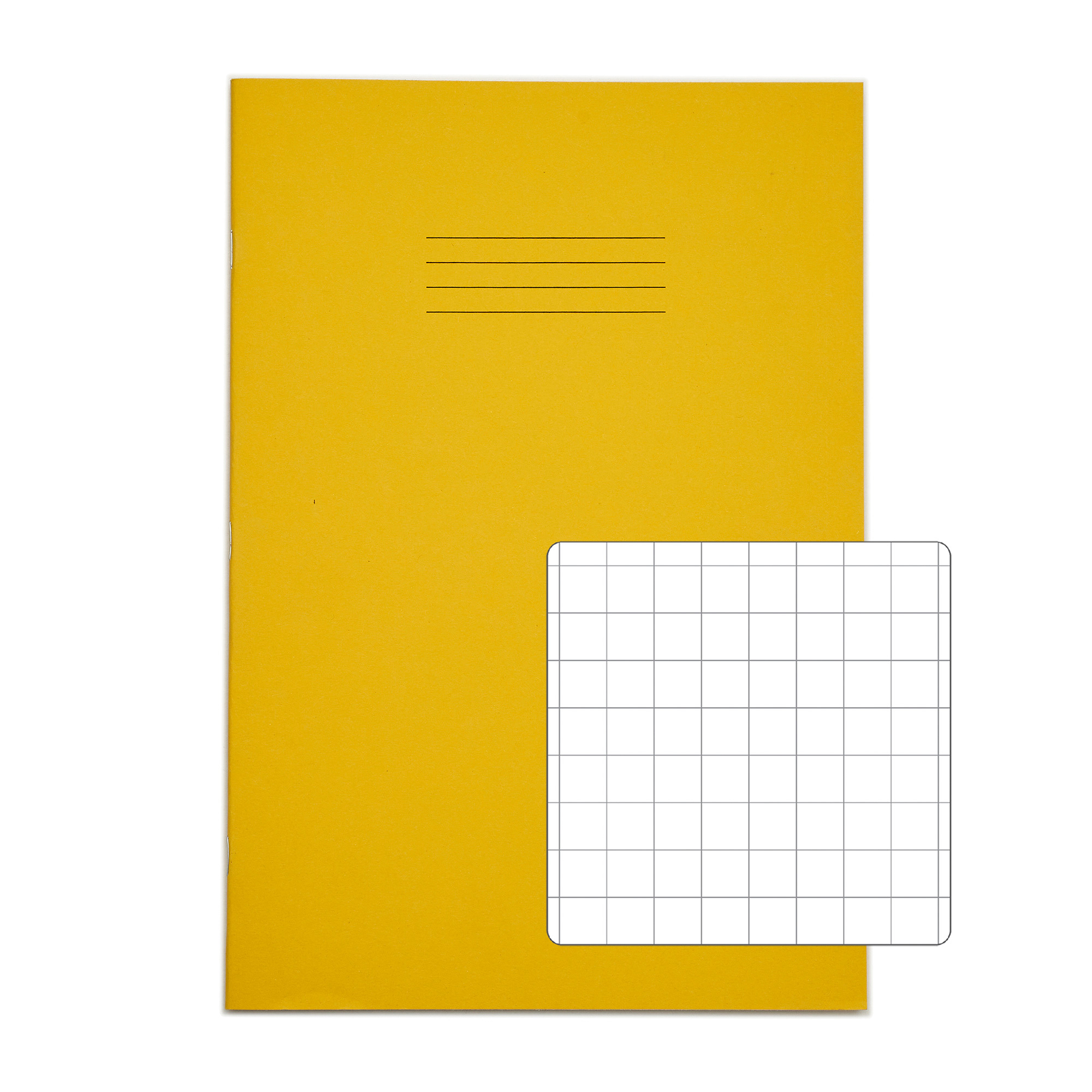 RHINO A4 Exercise Book - 10mm Squared | 64pg/50pk - Yellow