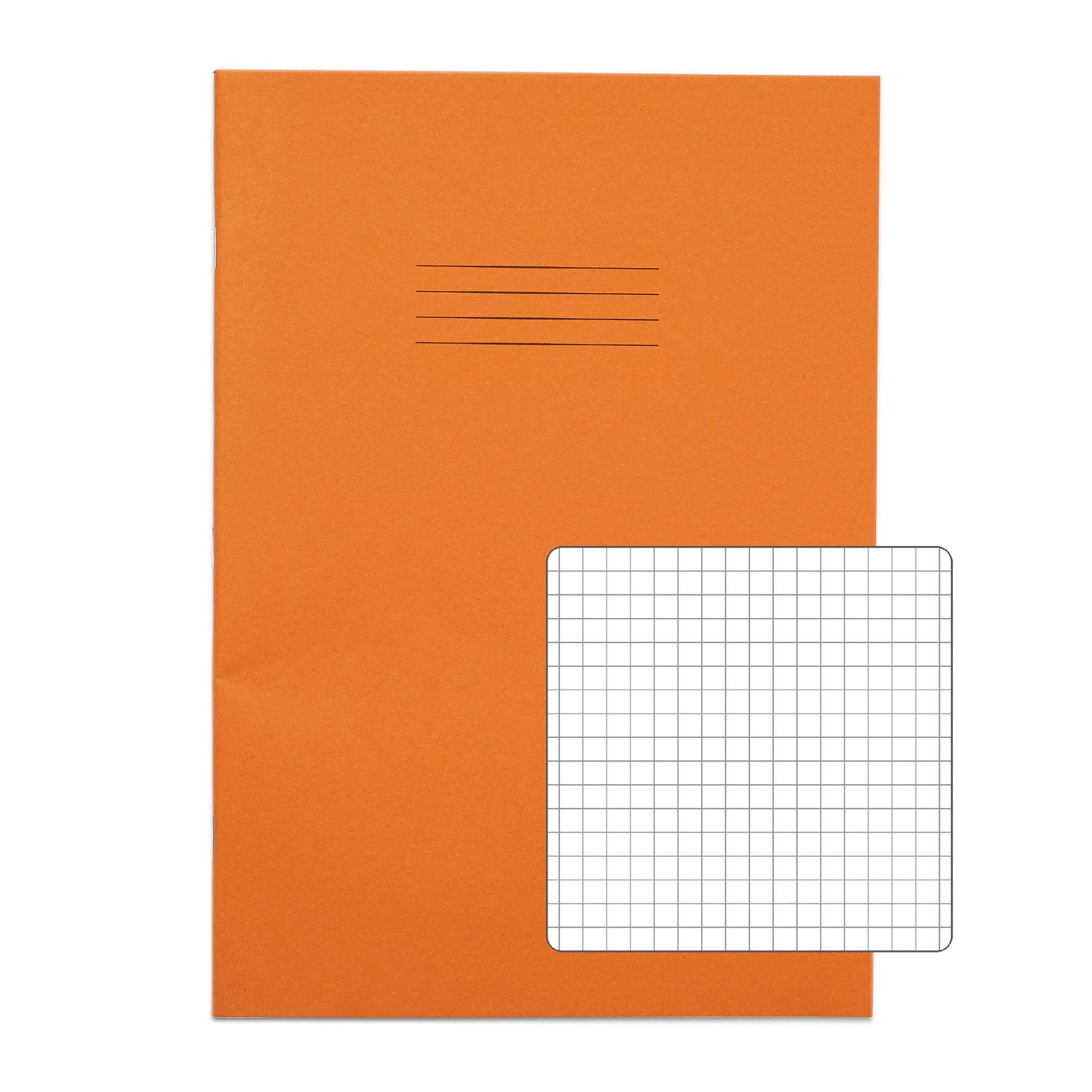 RHINO A4 Exercise Book - 5mm Squared | 80pg/10pk - Orange