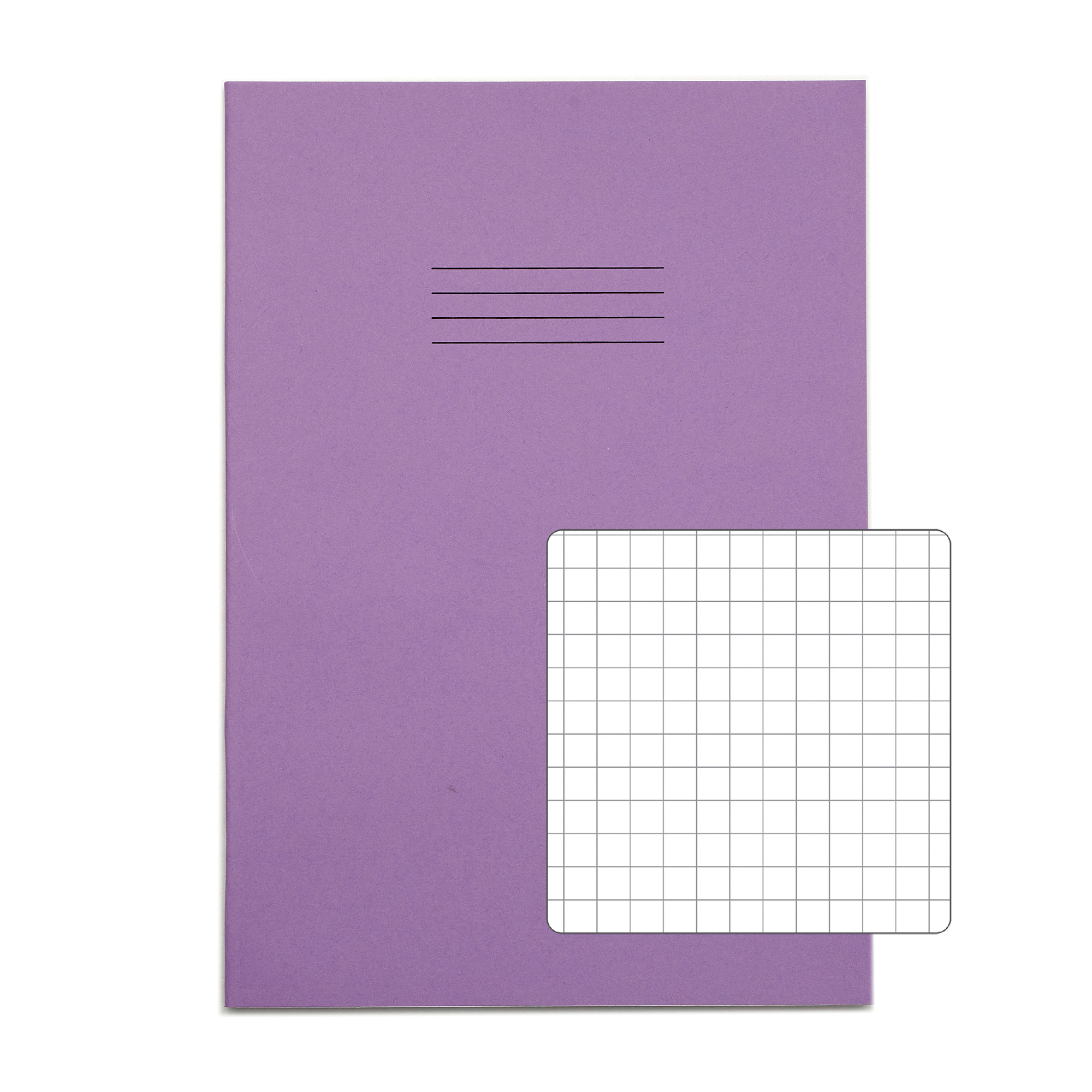 RHINO A4 Exercise Book - 7mm Squared | 80pg/50pk - Purple