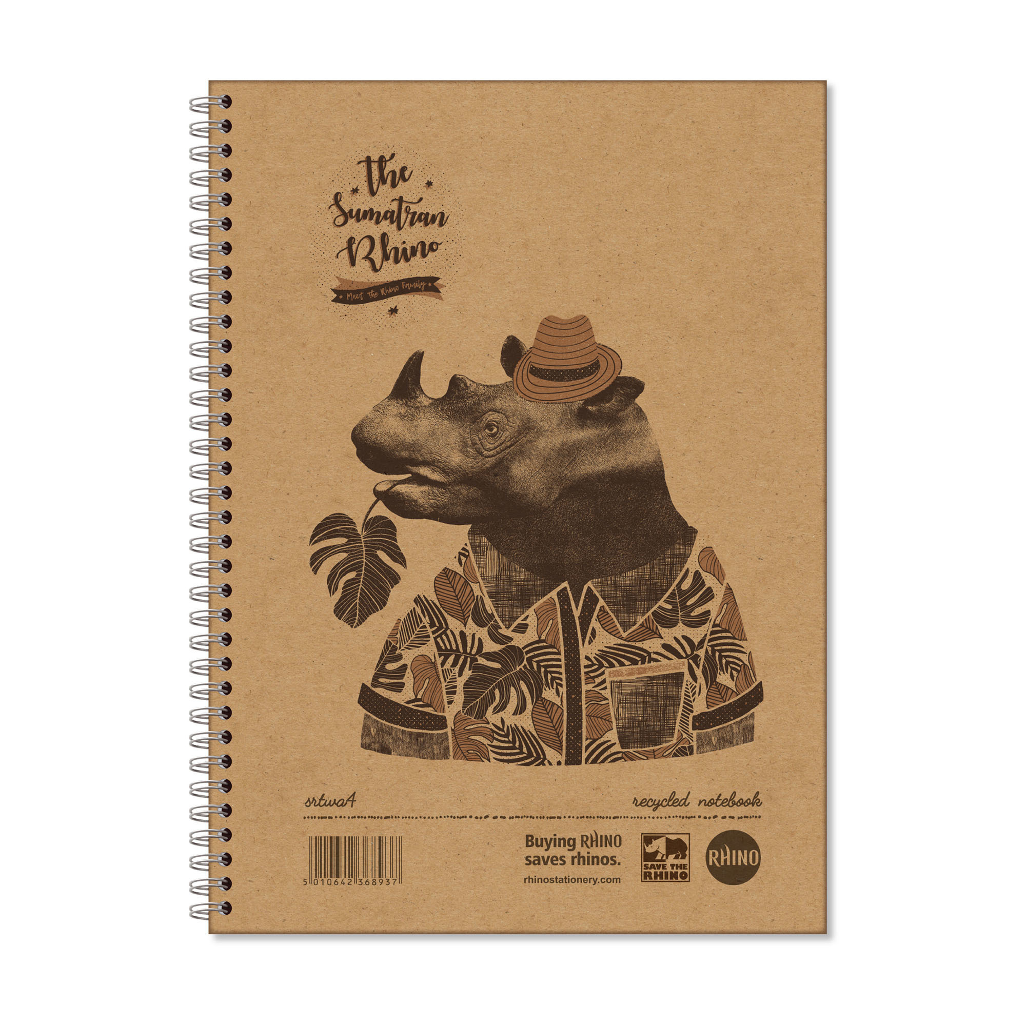 RHINO A4 Recycled Twinwire Notebook - 8mm Lined | 160pg/5pk