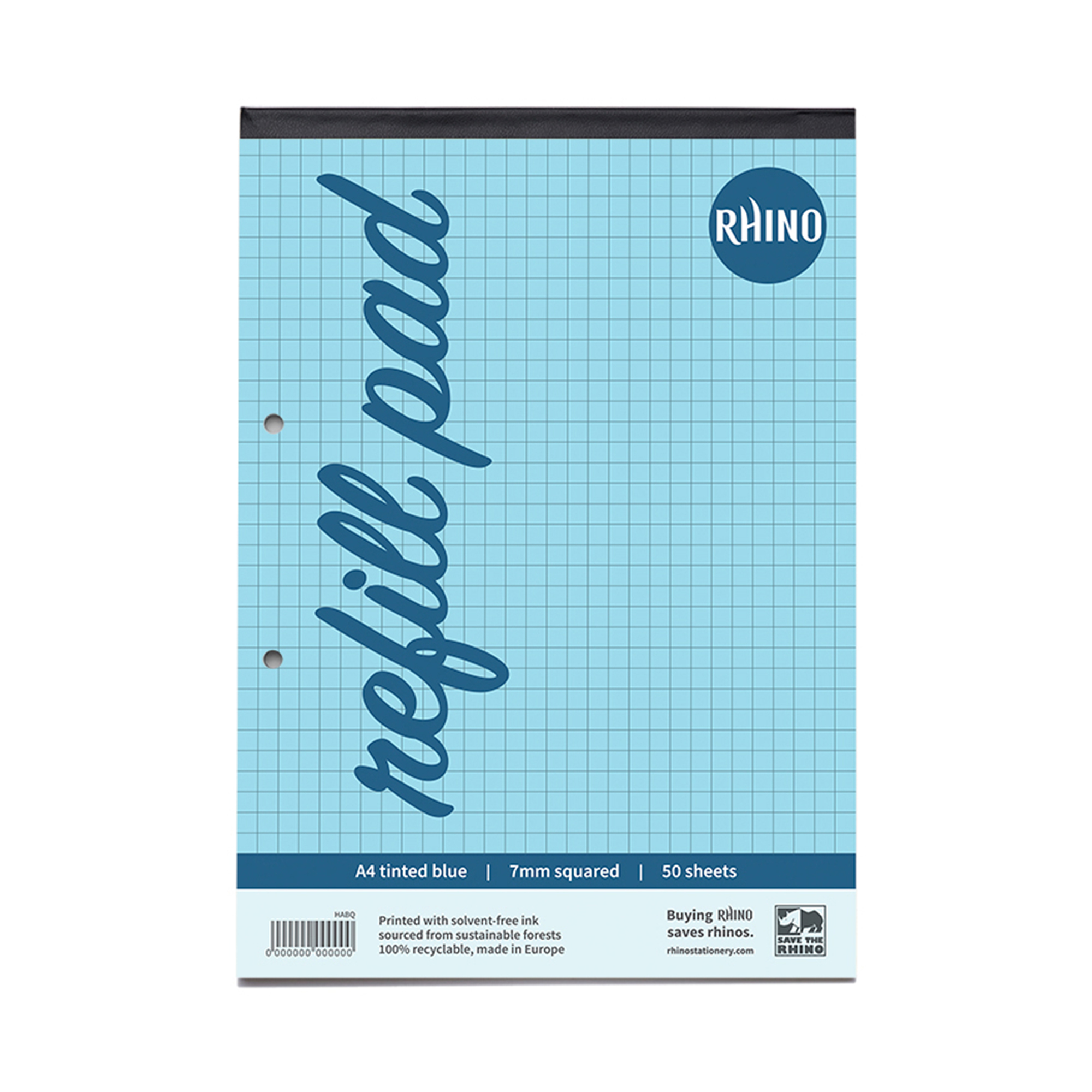 RHINO A4 Refill Pad - Blue Paper - 7mm Squared | 100pg/36pk