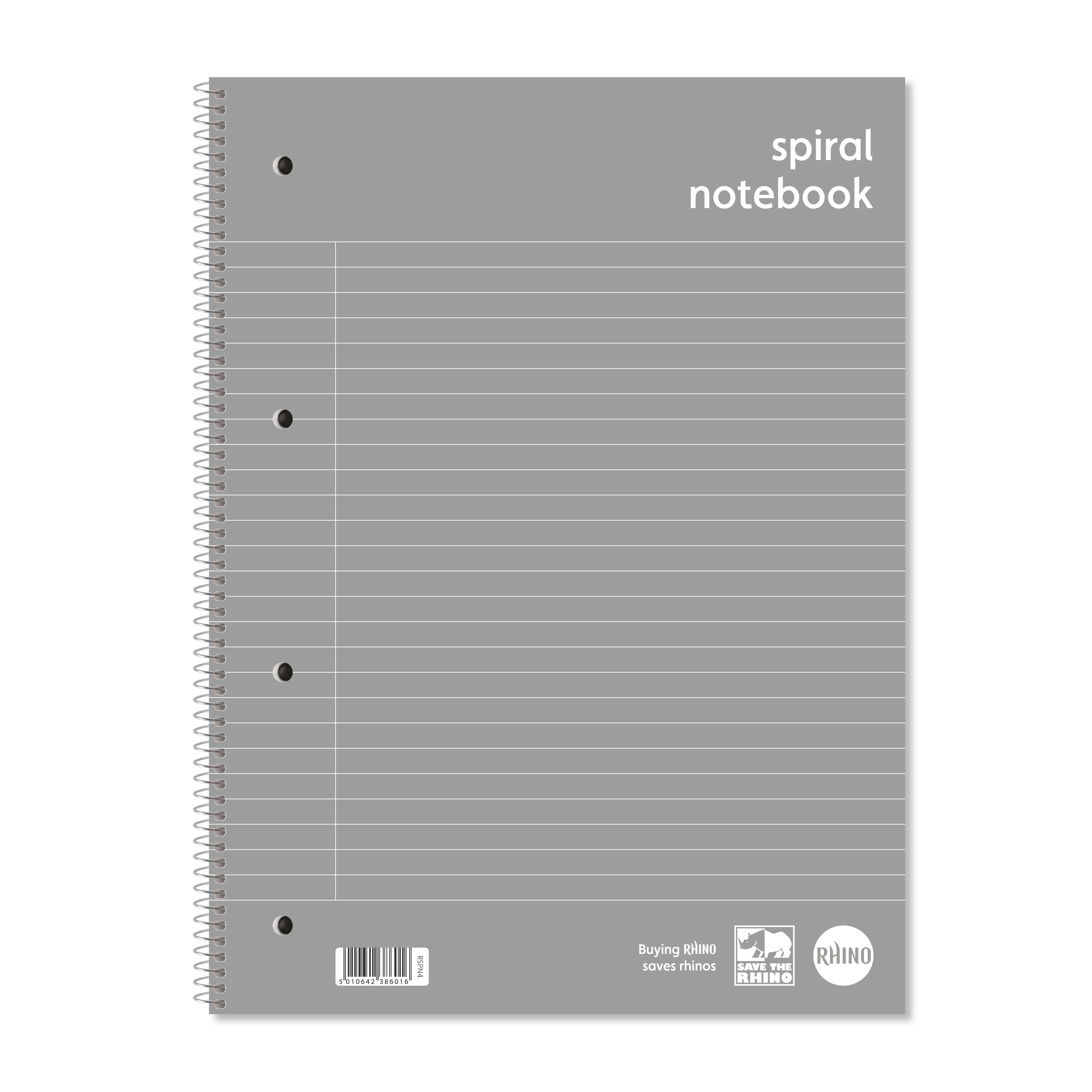 RHINO A4 Spiral Notebook - 8mm Lined | 140pg/1pk