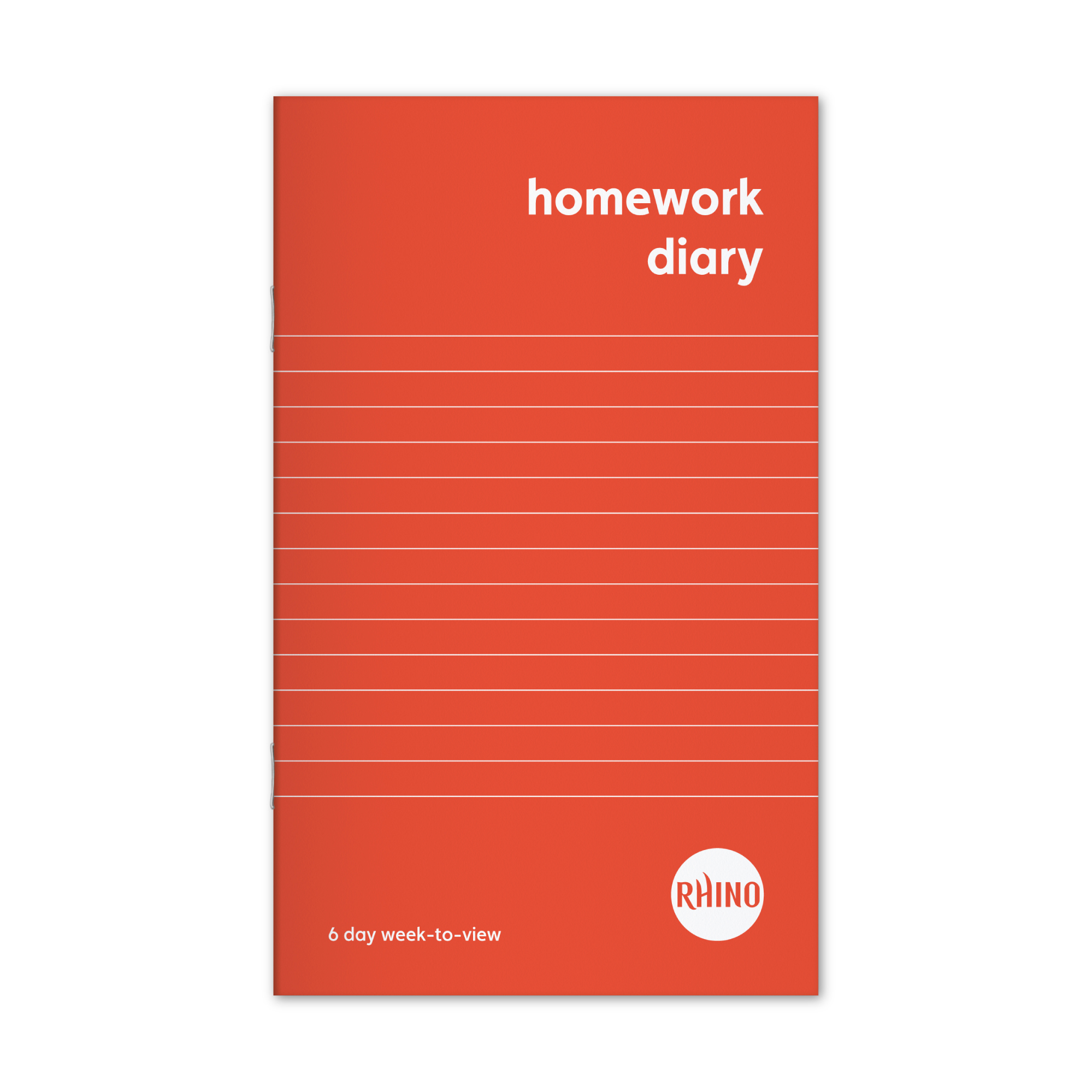 RHINO A6+ Homework Diary - 6-Day Week | 64pg/100pk - Red