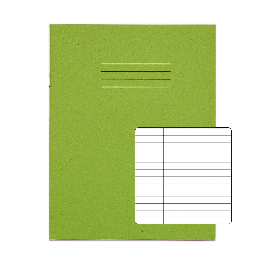 9x7 Exercise Book 80 Page Lt Green 6mm Lined Margin Product 0 VEX554 177 LR